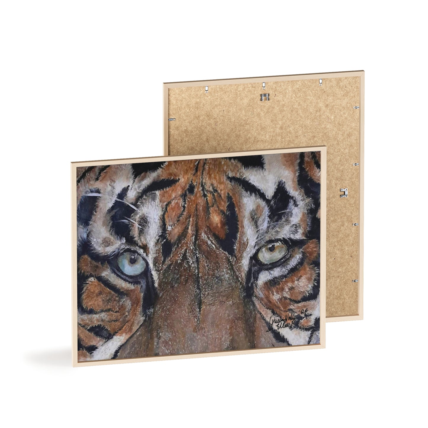 Majestic Tiger Poster with Wooden Frame, Animal Wall Art By QueenNoble