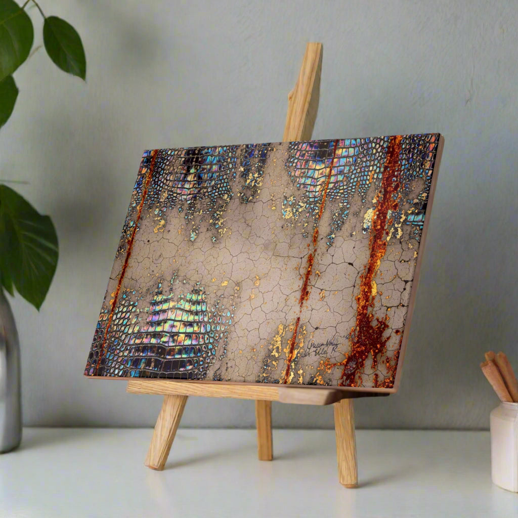 Shimmering Mosaic Ceramic Tile, Home Decor, Wall Art By QueenNoble