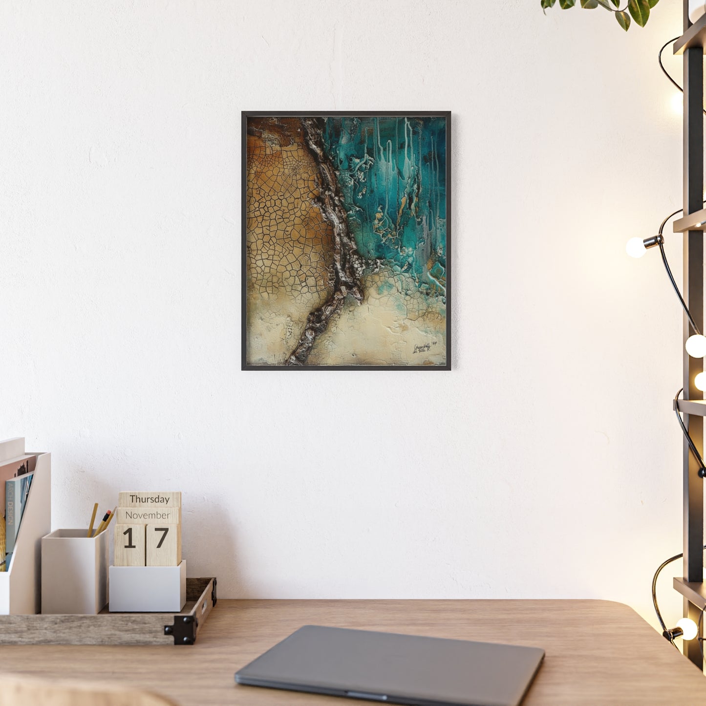 Rustic Framed Art Poster, Nature Inspired Wall Decor By QueenNoble