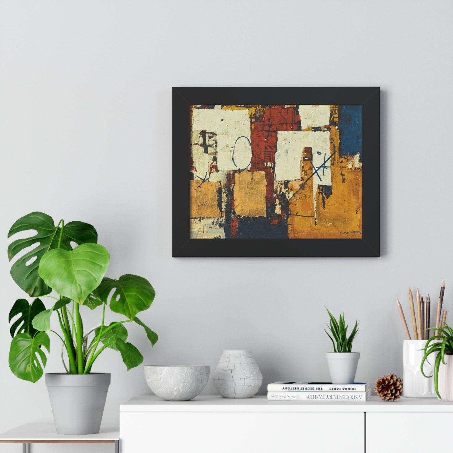 Framed Abstract Art Poster, Mid-Century Modern Wall Décor By Vercmagnus