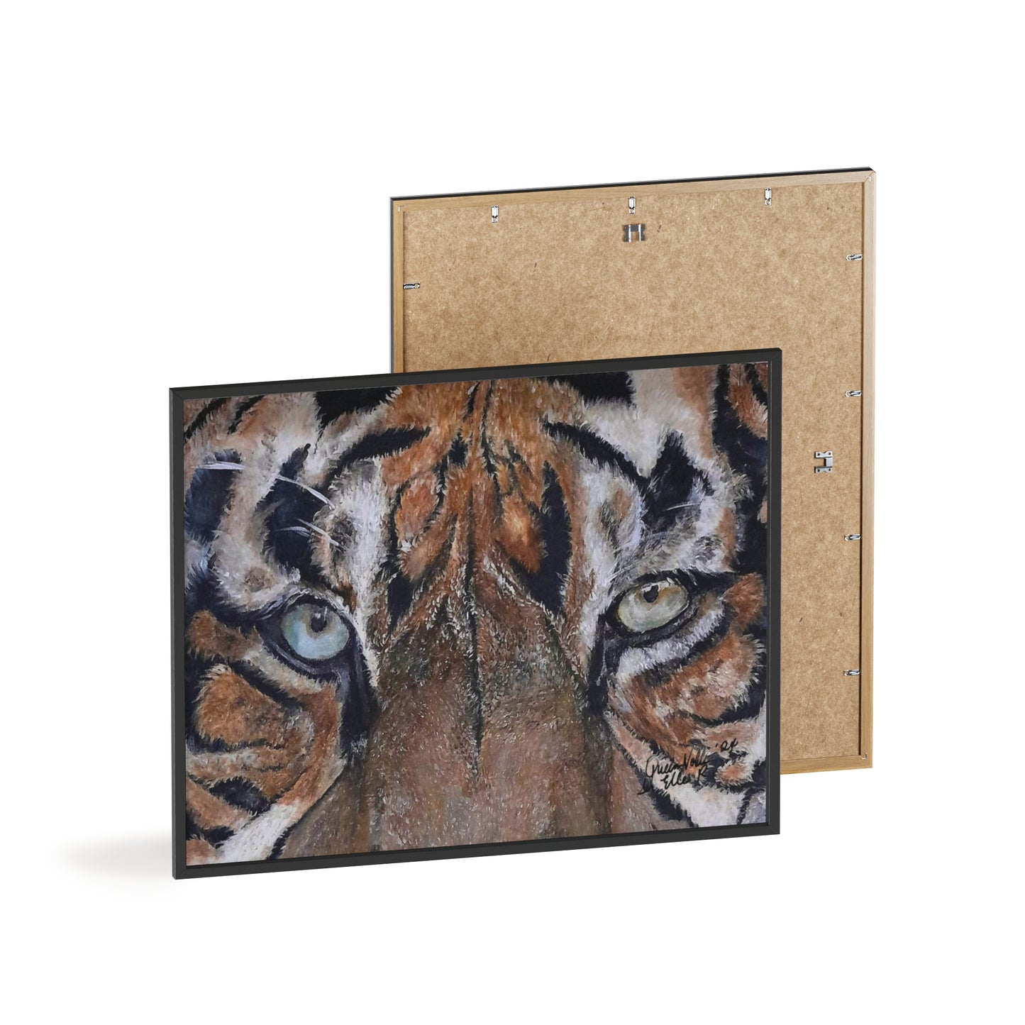 Majestic Tiger Poster with Wooden Frame, Animal Wall Art By QueenNoble