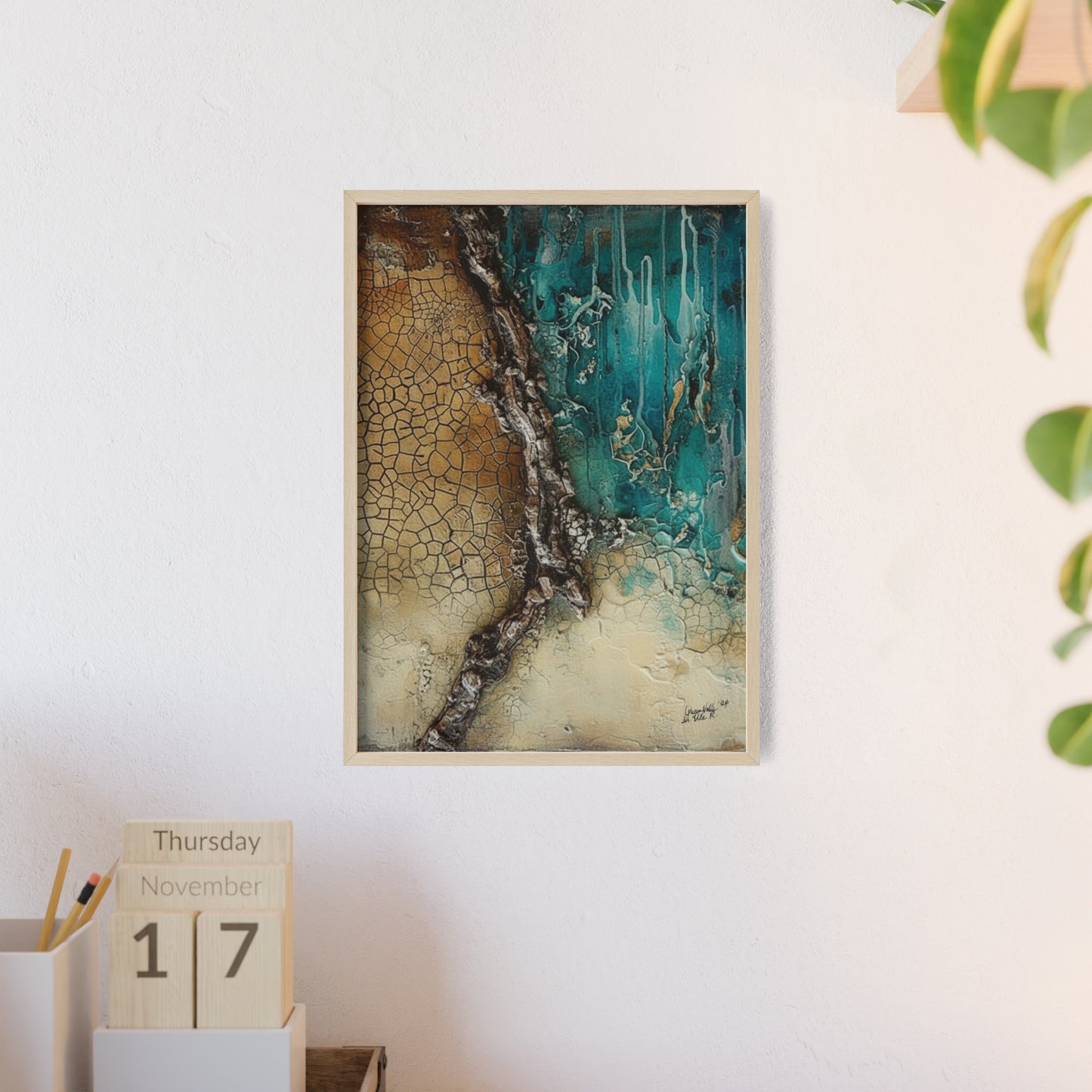 Rustic Framed Art Poster, Nature Inspired Wall Decor By QueenNoble
