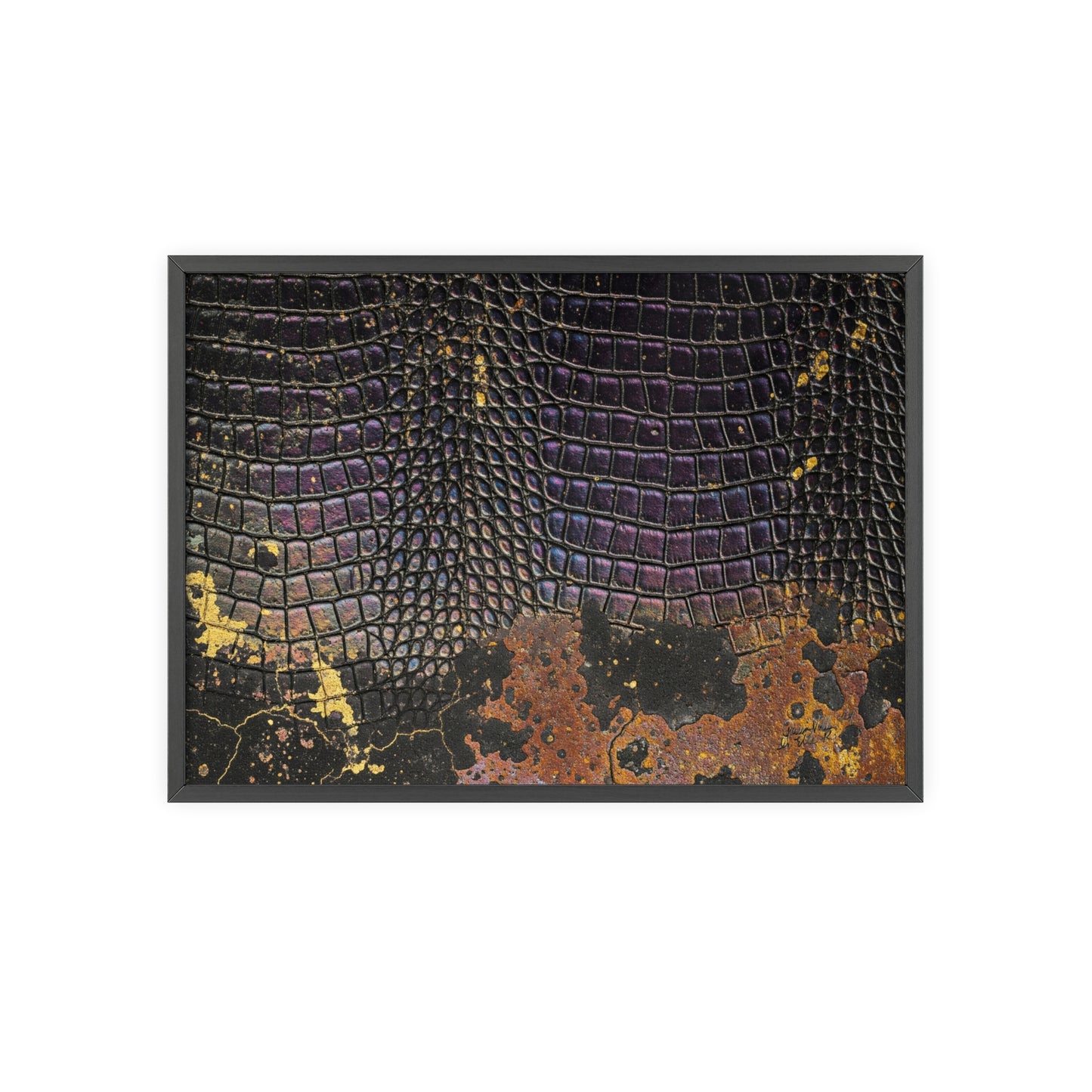 Purple Golden Crocodile Framed Poster Wall Art By QueenNoble