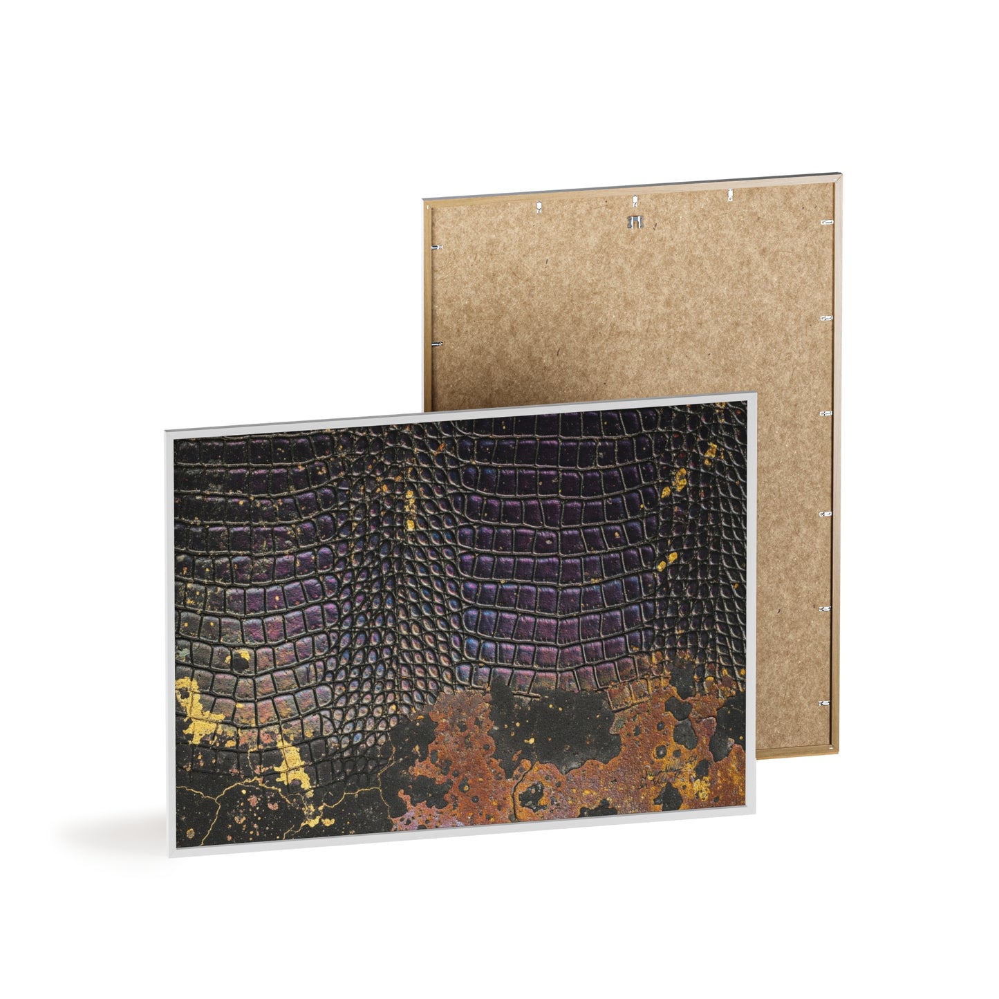 Purple Golden Crocodile Framed Poster Wall Art By QueenNoble