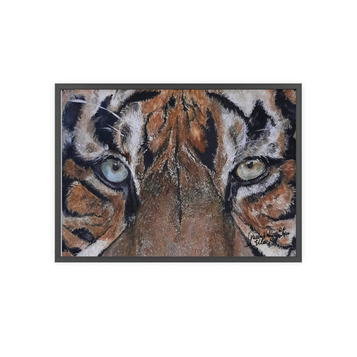 Majestic Tiger Poster with Wooden Frame, Animal Wall Art By QueenNoble