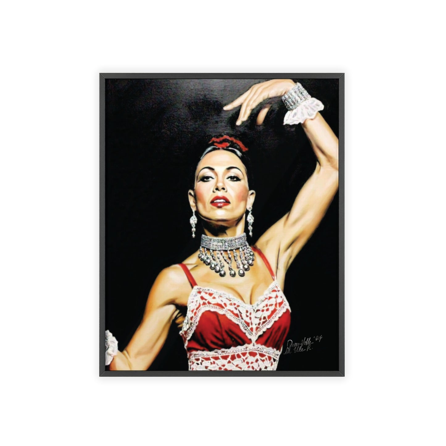 Flamenco Wall Art Framed Print, Dance Themed Decor By QueenNoble