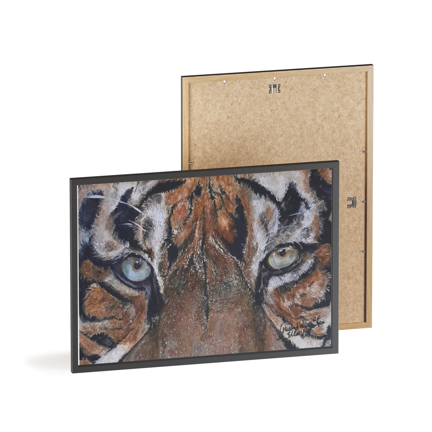 Majestic Tiger Poster with Wooden Frame, Animal Wall Art By QueenNoble