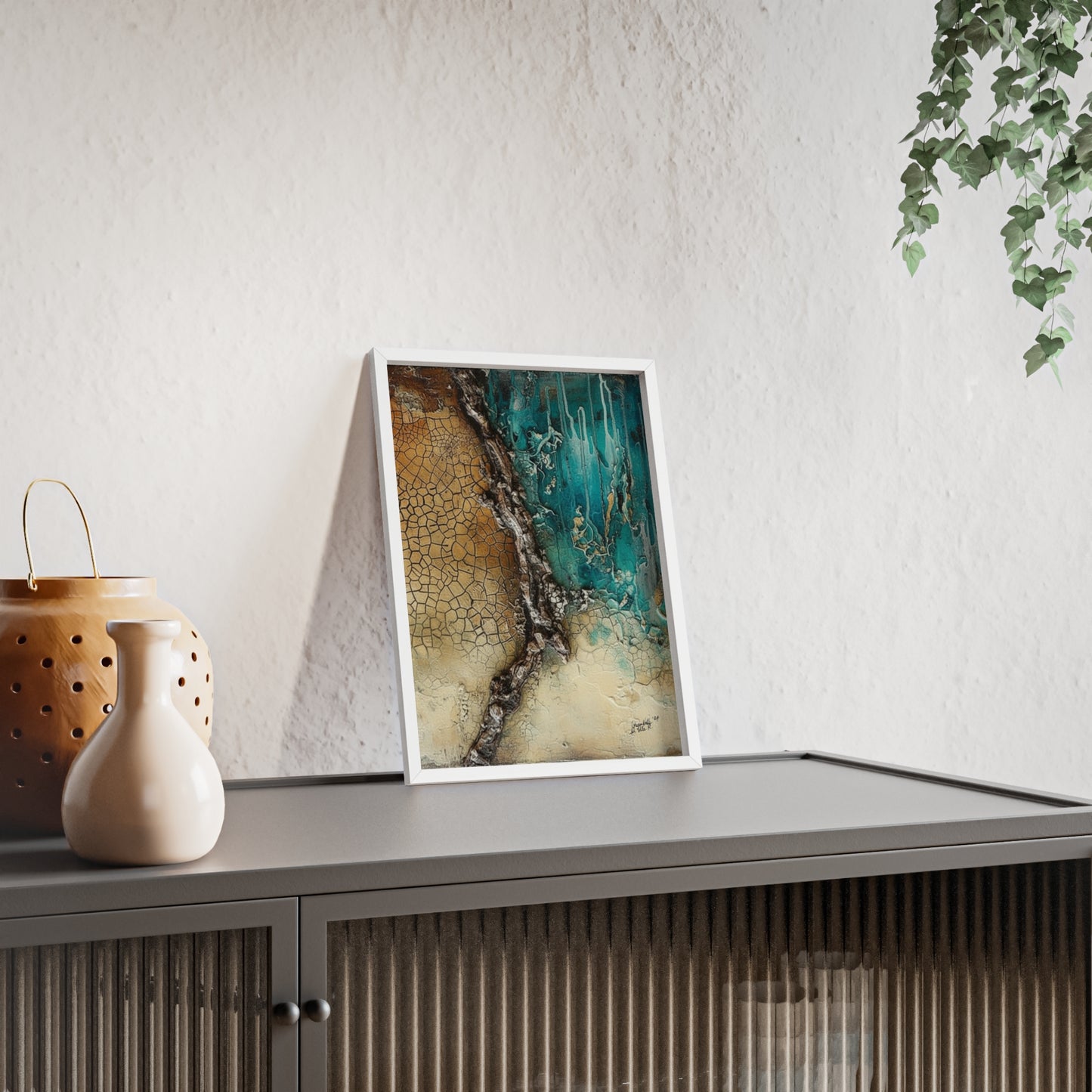 Rustic Framed Art Poster, Nature Inspired Wall Decor By QueenNoble