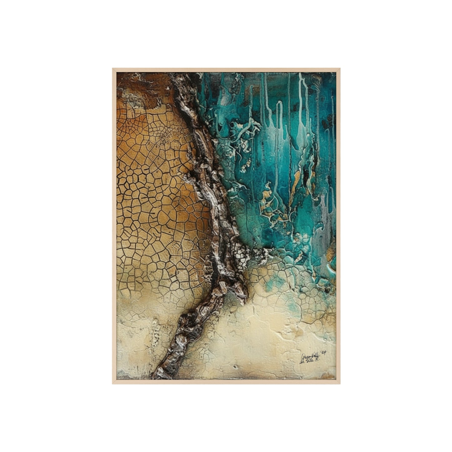 Rustic Framed Art Poster, Nature Inspired Wall Decor By QueenNoble