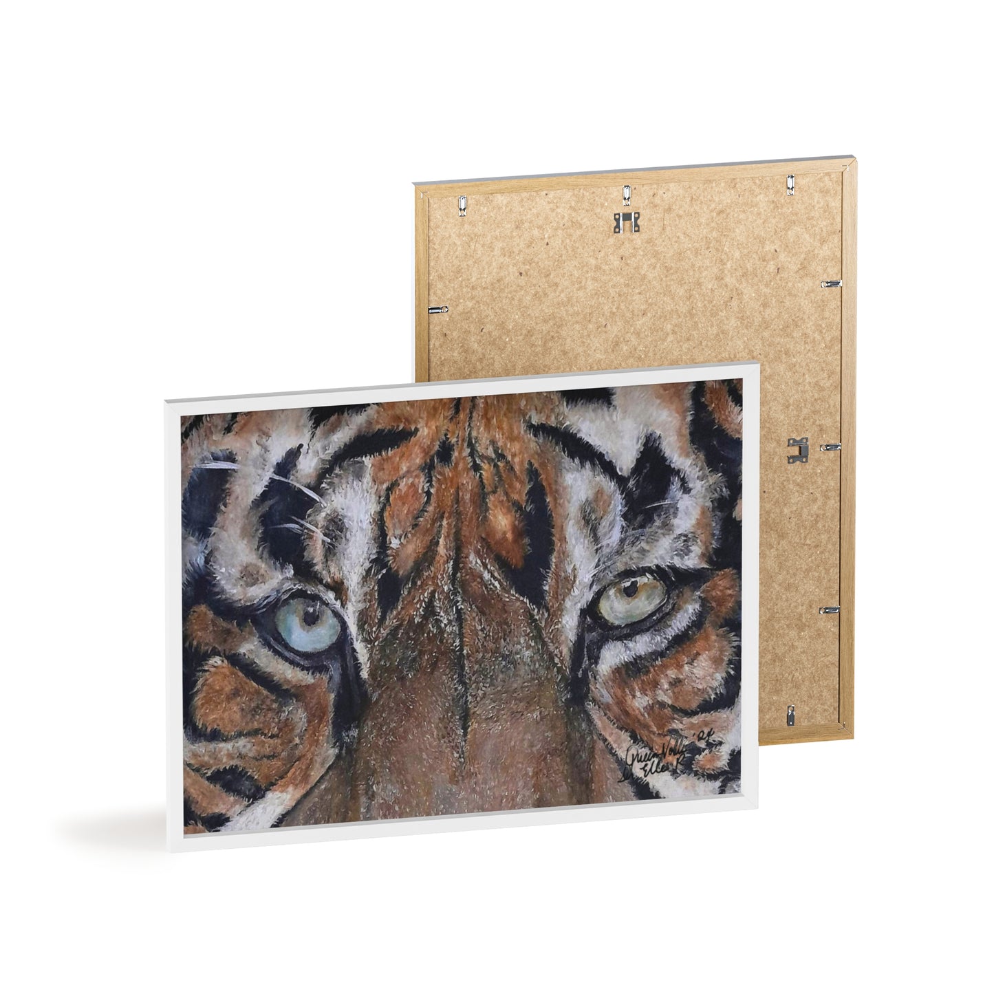 Majestic Tiger Poster with Wooden Frame, Animal Wall Art By QueenNoble