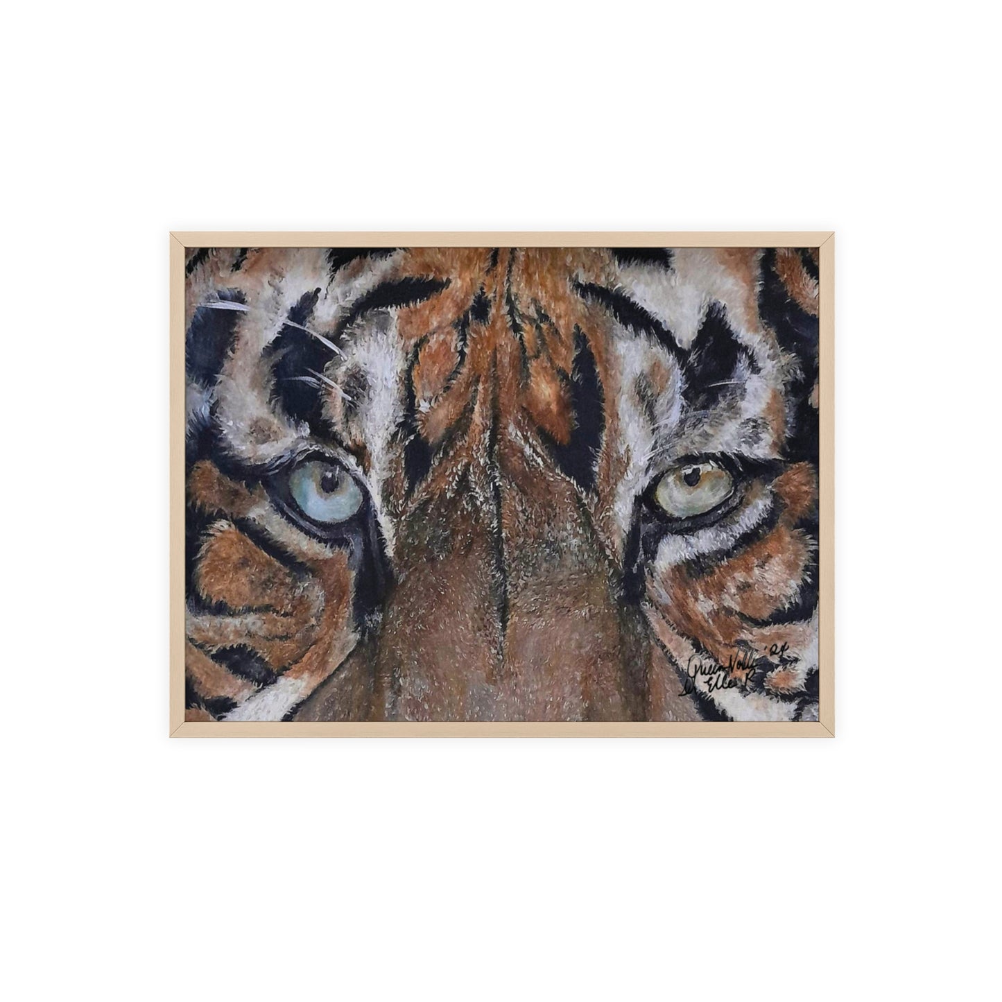 Majestic Tiger Poster with Wooden Frame, Animal Wall Art By QueenNoble