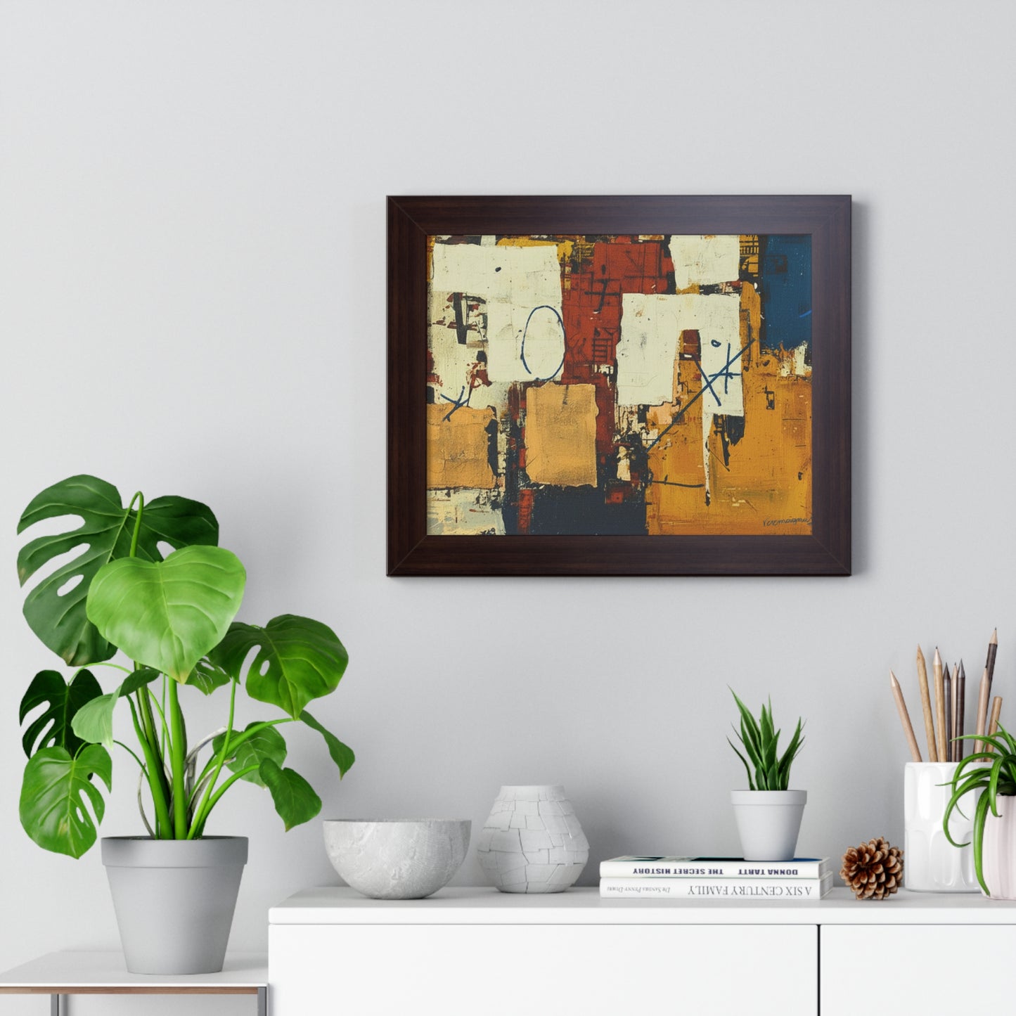 Framed Abstract Art Poster, Mid-Century Modern Wall Décor By Vercmagnus