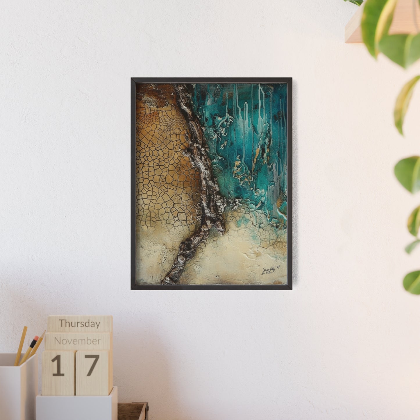 Rustic Framed Art Poster, Nature Inspired Wall Decor By QueenNoble