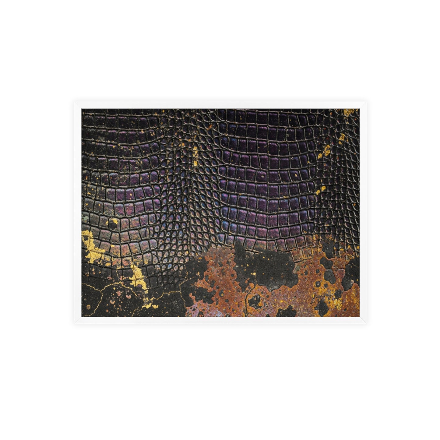 Purple Golden Crocodile Framed Poster Wall Art By QueenNoble
