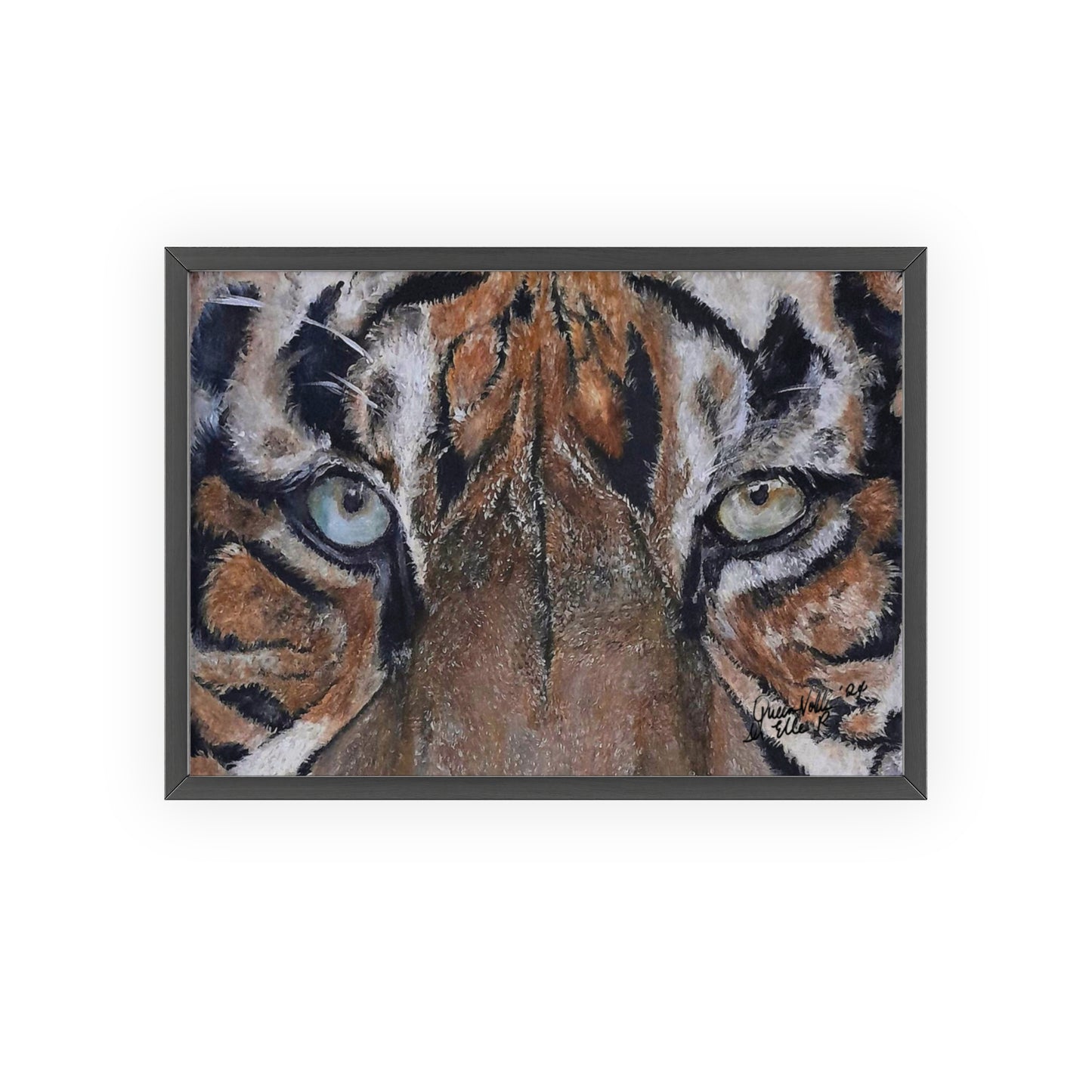 Majestic Tiger Poster with Wooden Frame, Animal Wall Art By QueenNoble