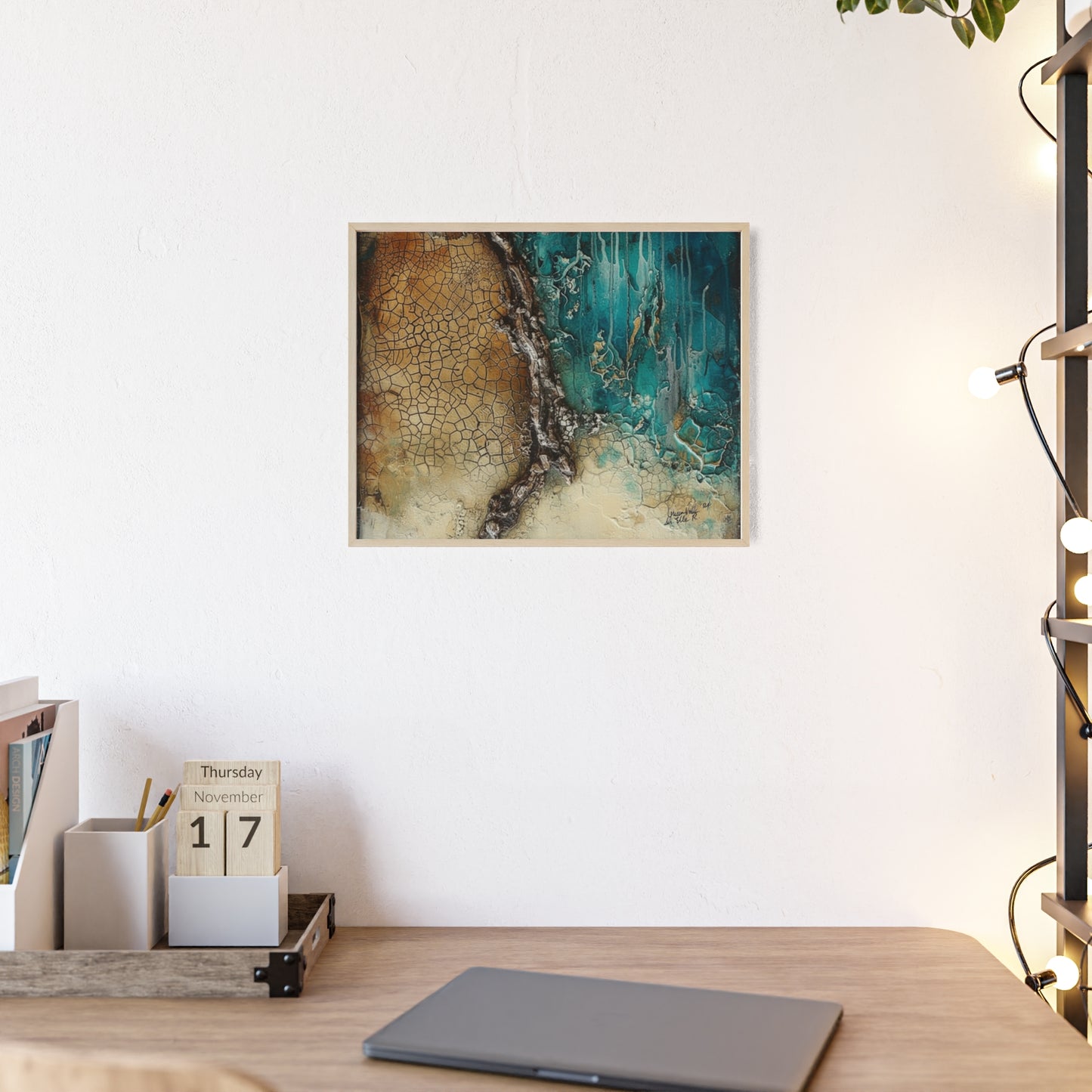 Rustic Framed Art Poster, Nature Inspired Wall Decor By QueenNoble