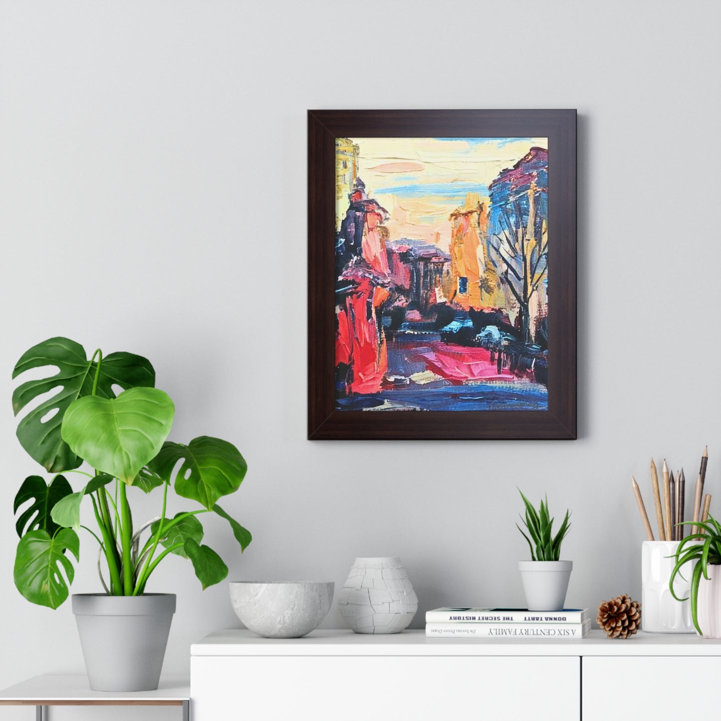 Framed Art Print - Colorful Landscape Wall Poste By Vercmagnus