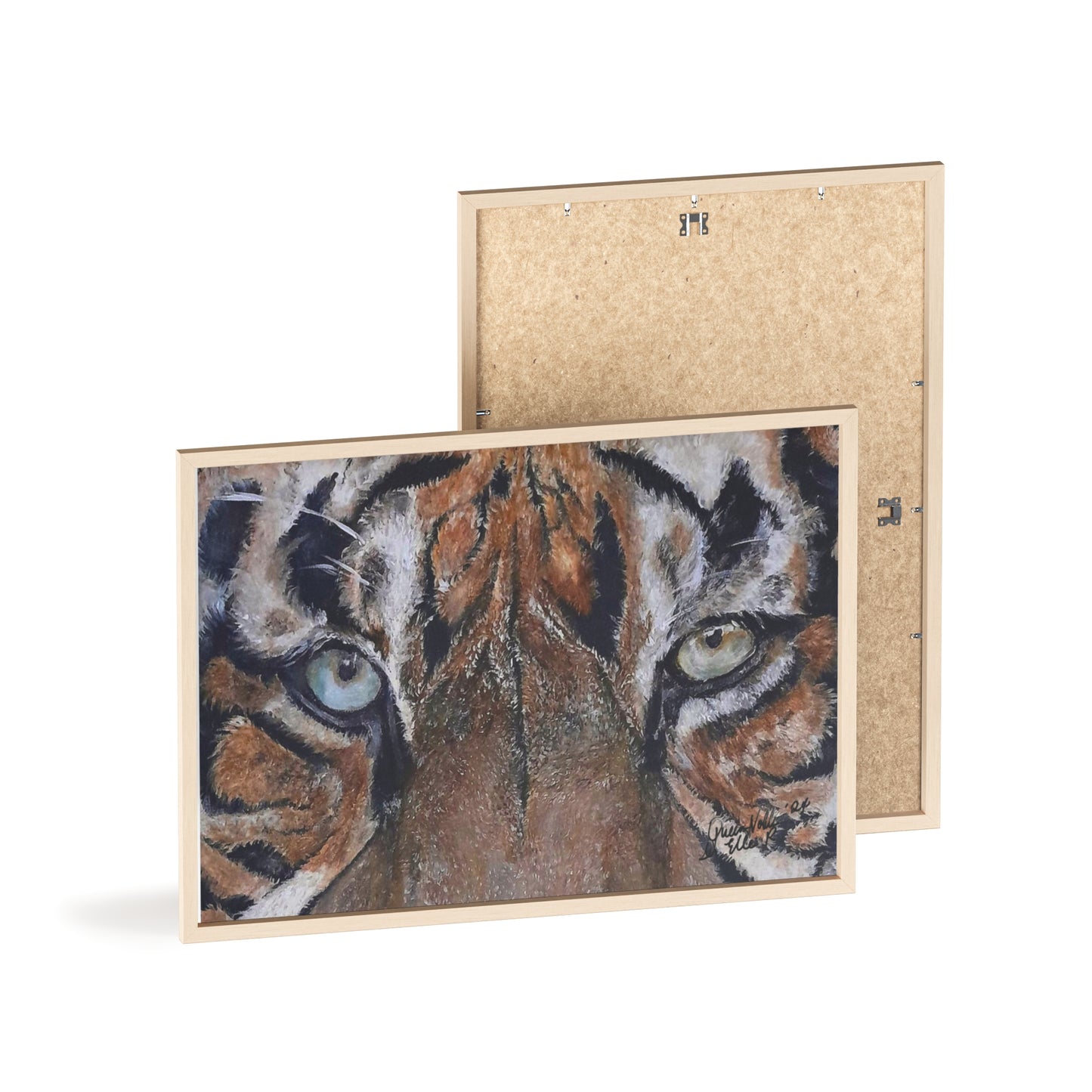 Majestic Tiger Poster with Wooden Frame, Animal Wall Art By QueenNoble