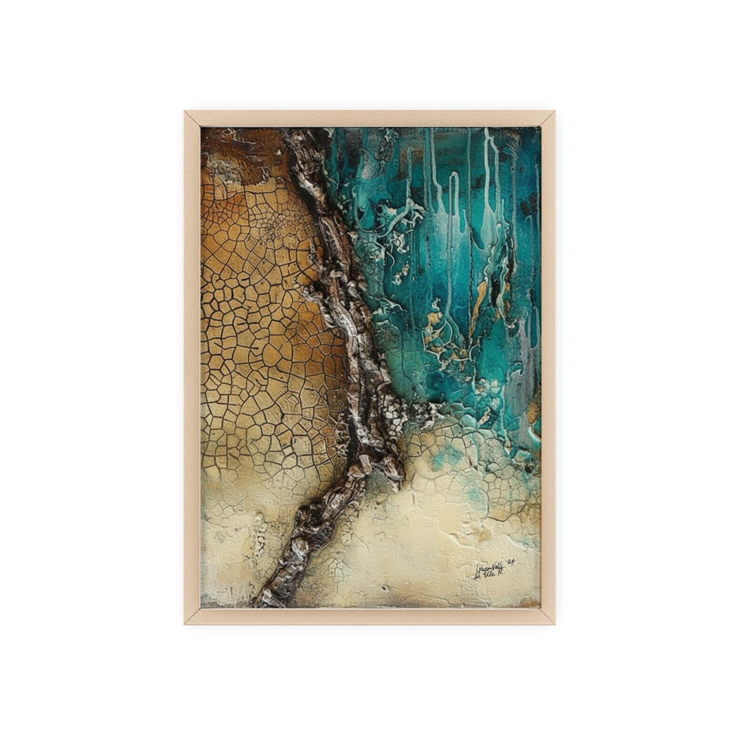 Rustic Framed Art Poster, Nature Inspired Wall Decor By QueenNoble