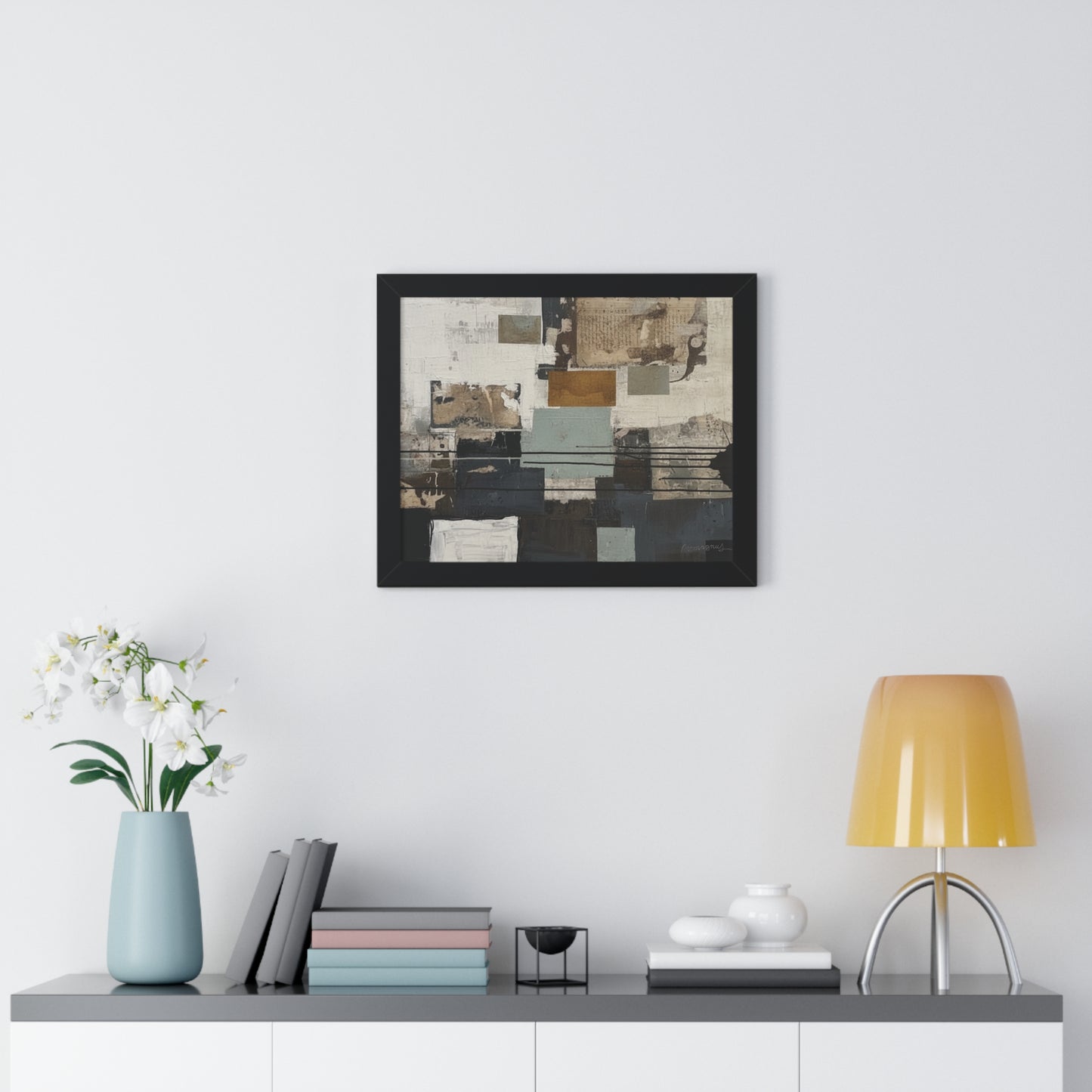 Modern Abstract Framed Poster, Minimalist Wall Art, By Vercmagnus