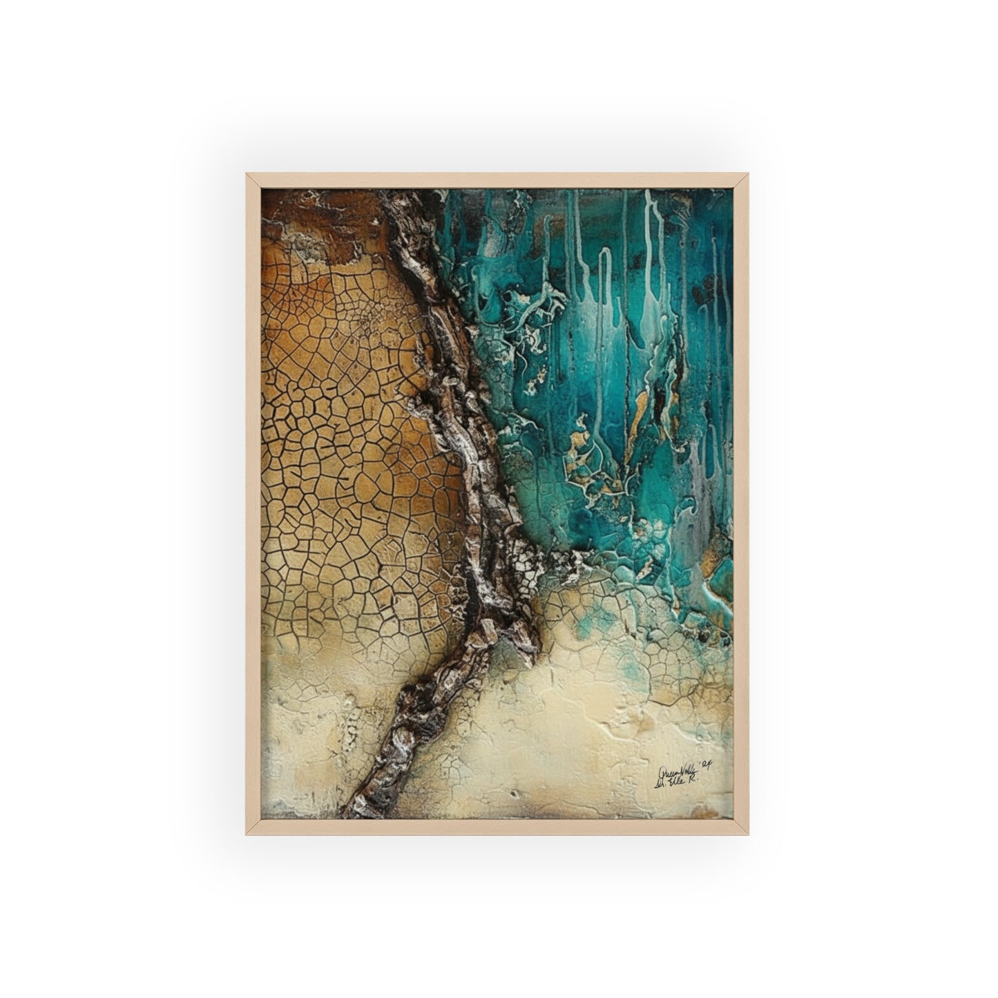 Rustic Framed Art Poster, Nature Inspired Wall Decor By QueenNoble