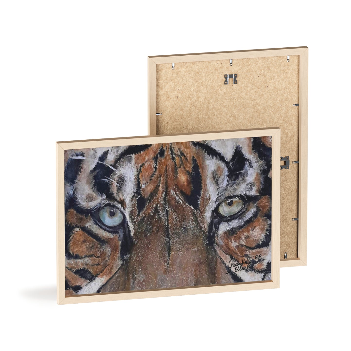 Majestic Tiger Poster with Wooden Frame, Animal Wall Art By QueenNoble