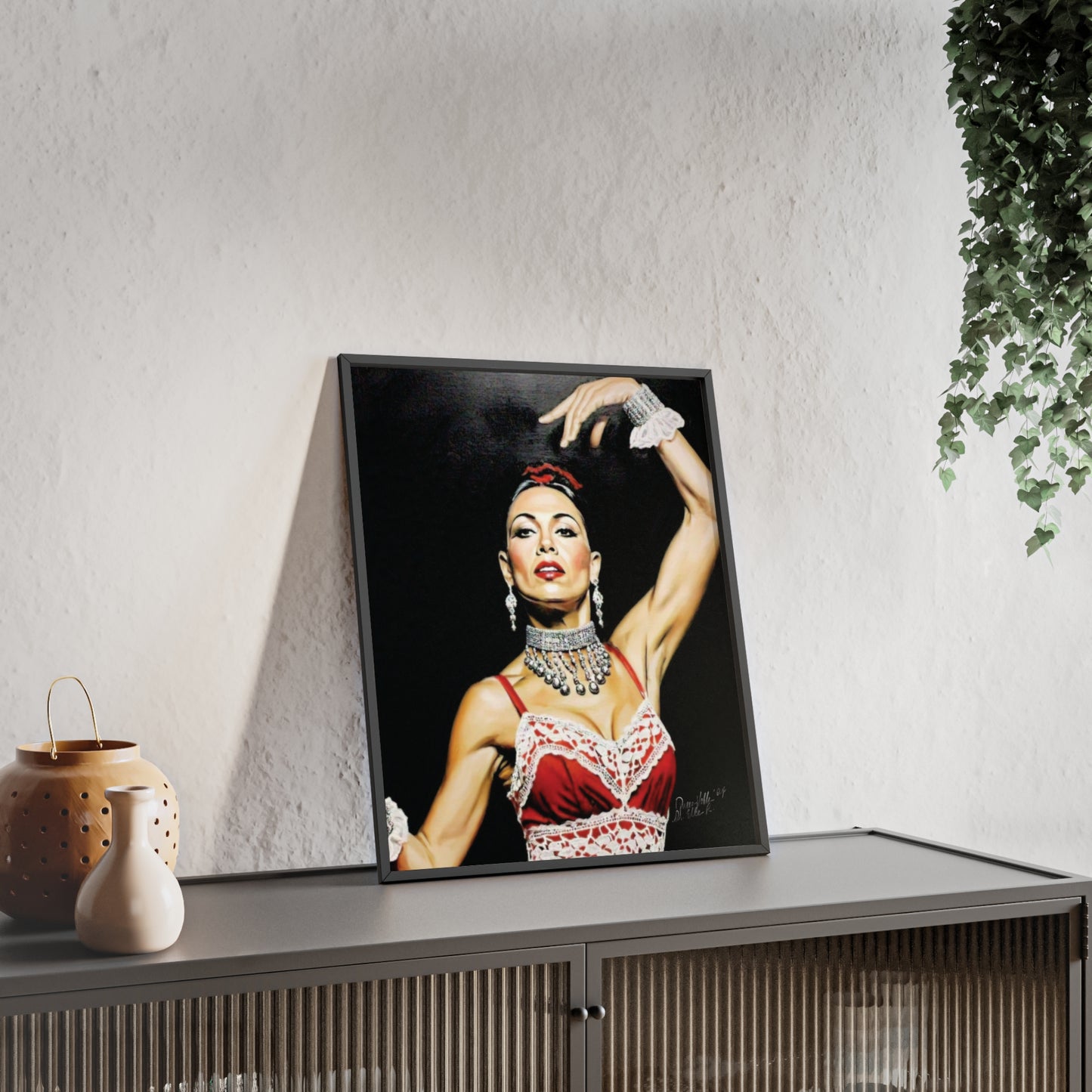 Flamenco Wall Art Framed Print, Dance Themed Decor By QueenNoble