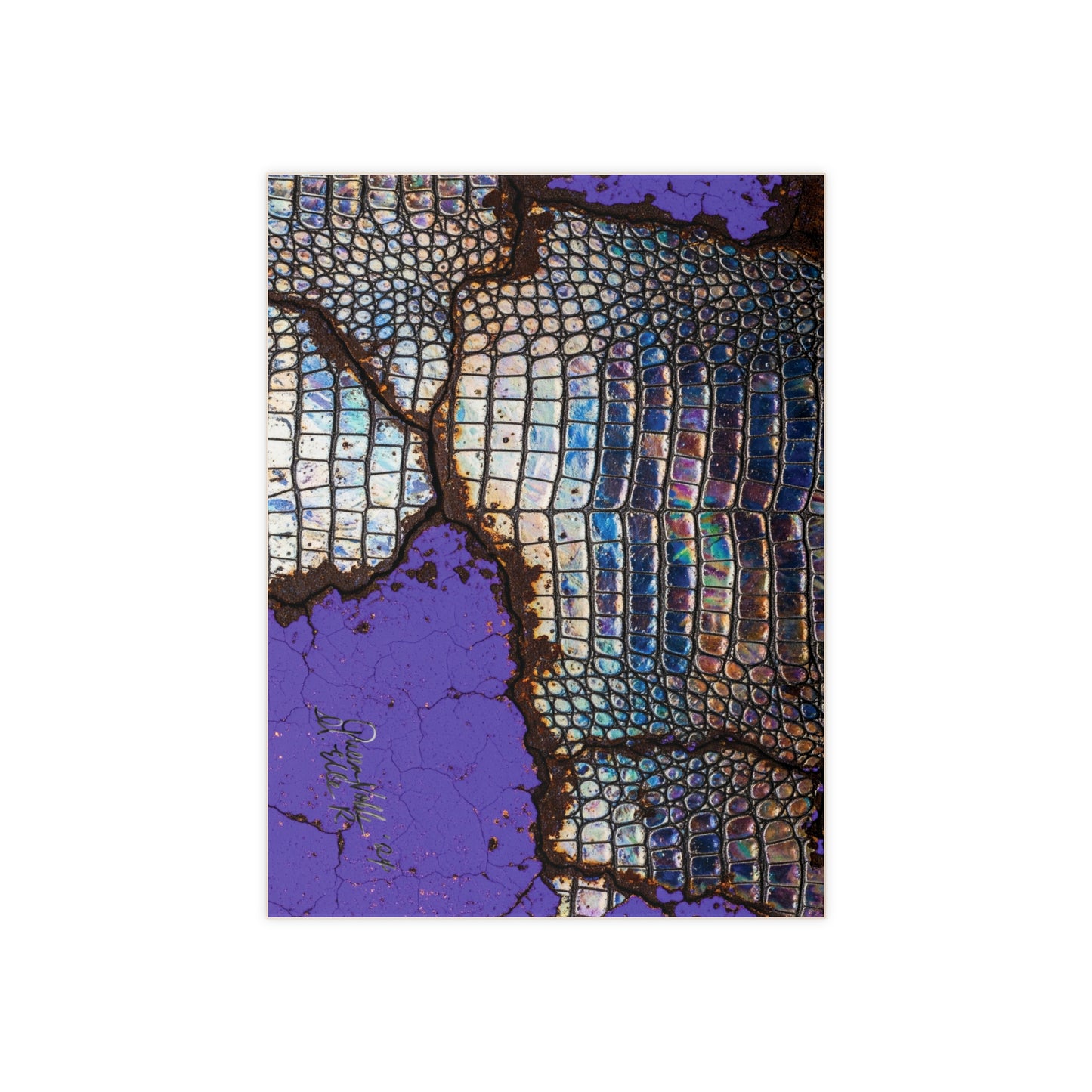 Vibrant Ceramic Photo Tile, Purple Croco By QueenNoble Collectible