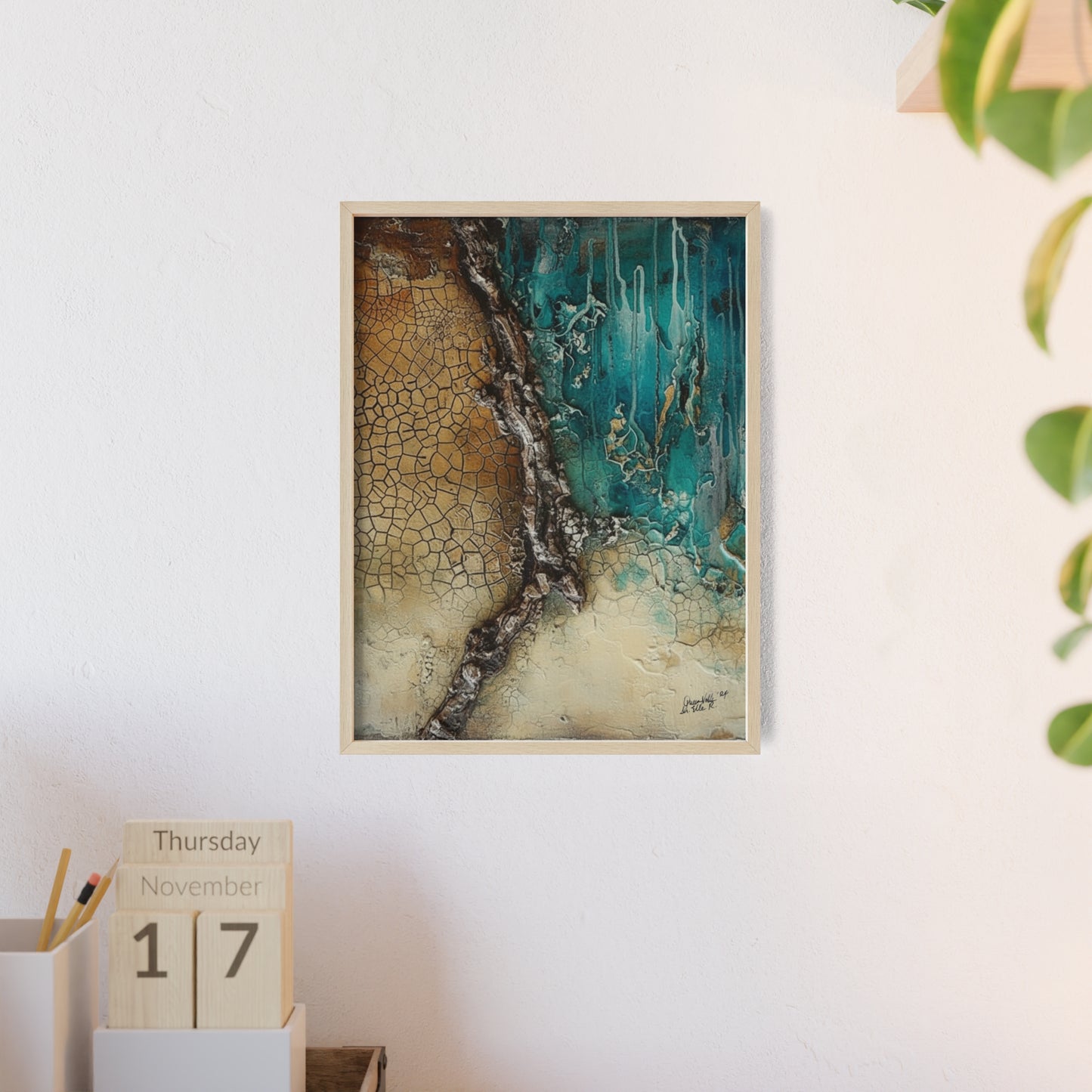 Rustic Framed Art Poster, Nature Inspired Wall Decor By QueenNoble