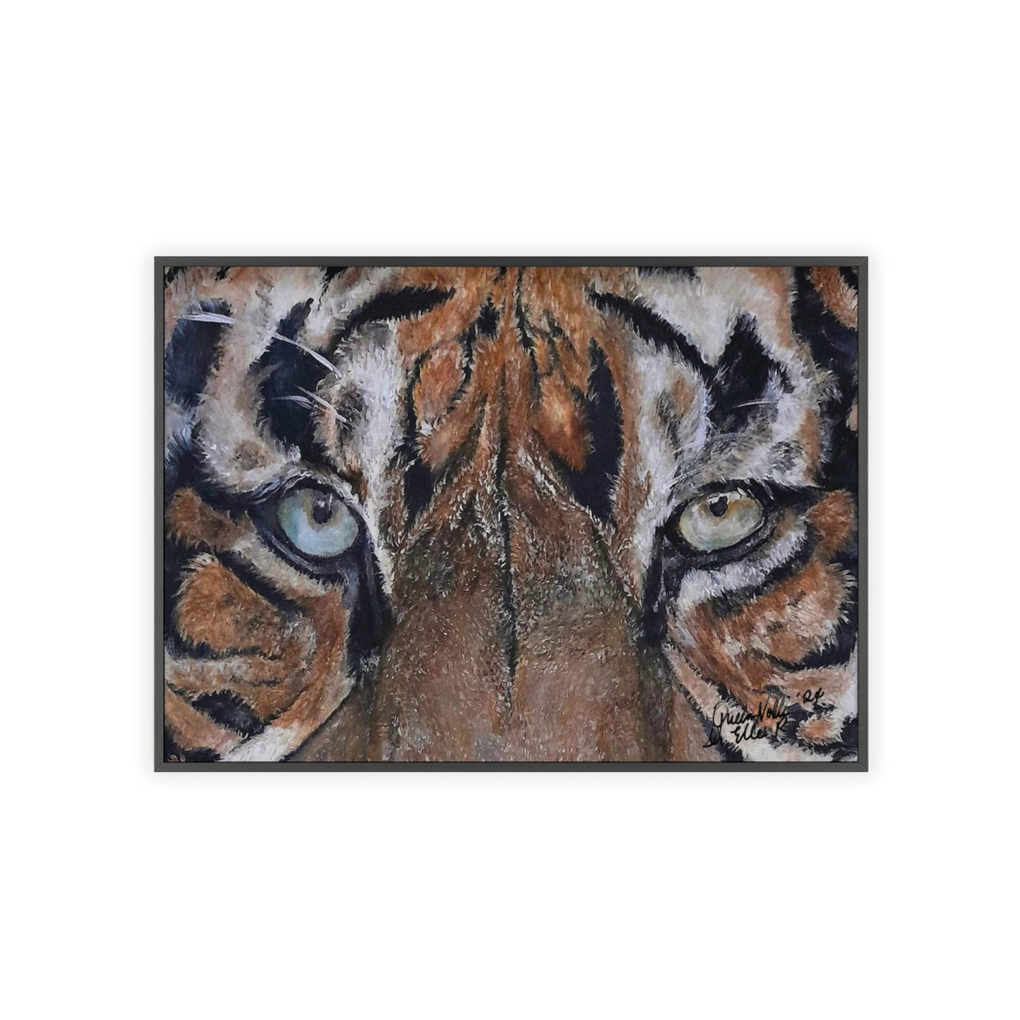Majestic Tiger Poster with Wooden Frame, Animal Wall Art By QueenNoble