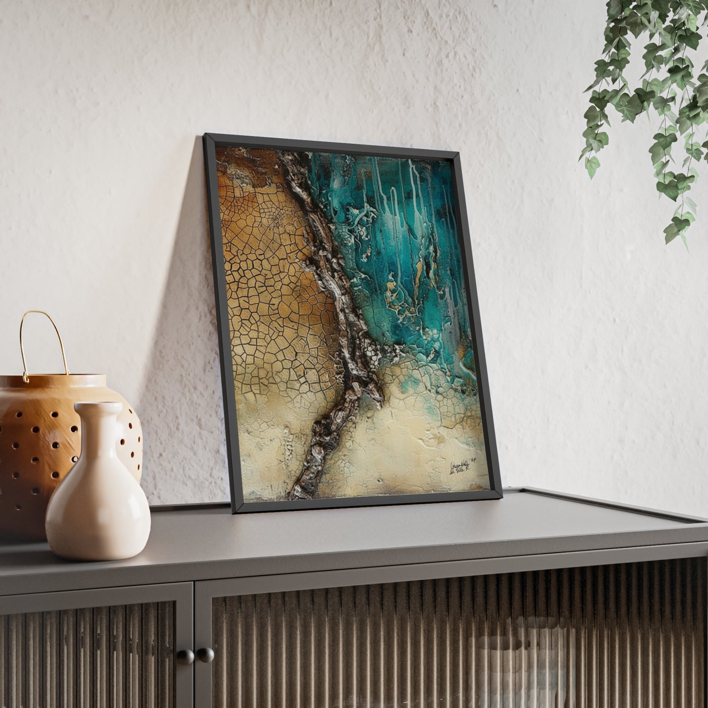 Rustic Framed Art Poster, Nature Inspired Wall Decor By QueenNoble