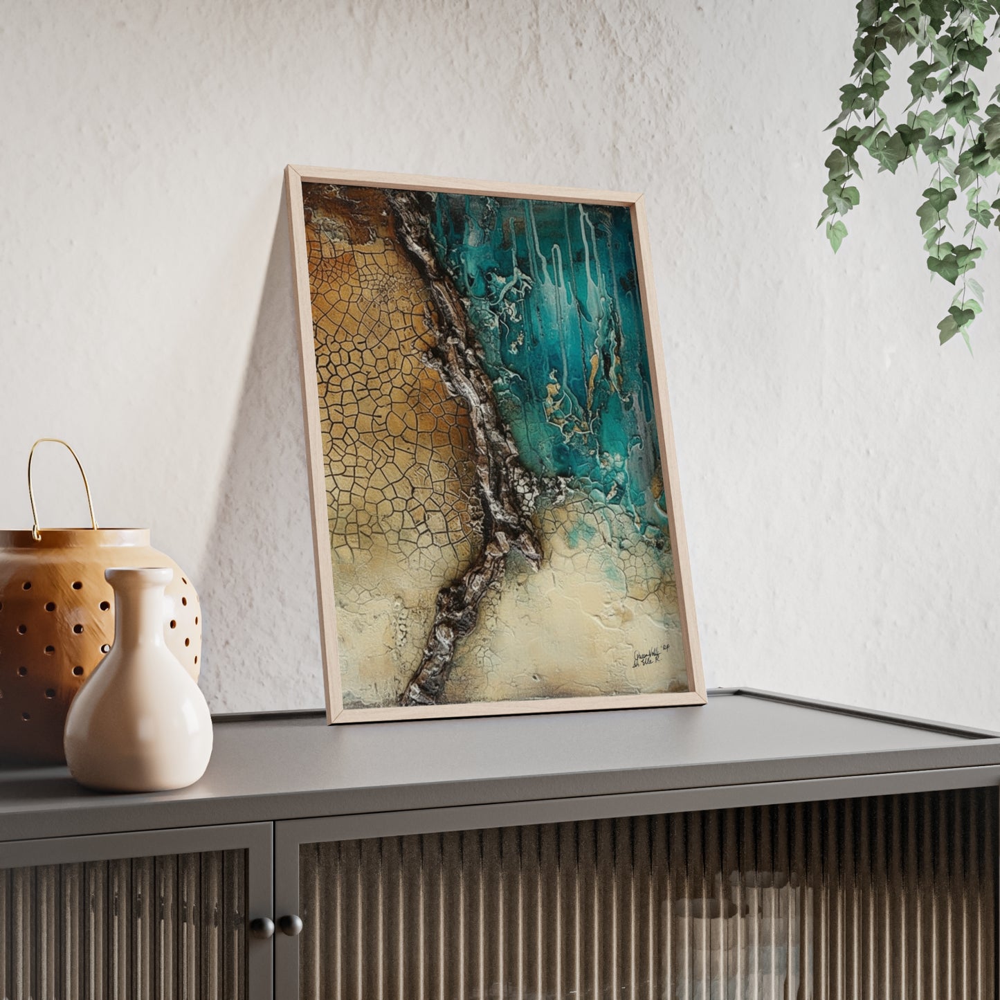 Rustic Framed Art Poster, Nature Inspired Wall Decor By QueenNoble