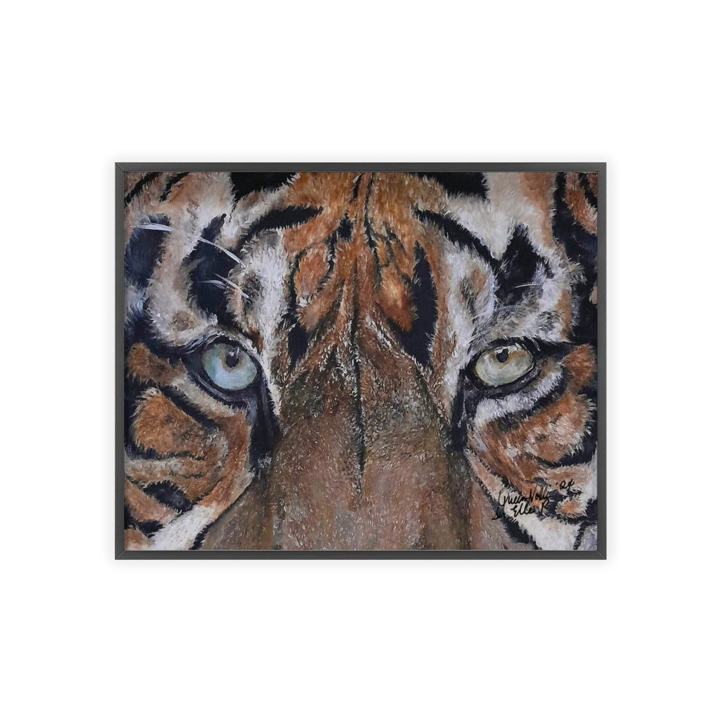 Majestic Tiger Poster with Wooden Frame, Animal Wall Art By QueenNoble