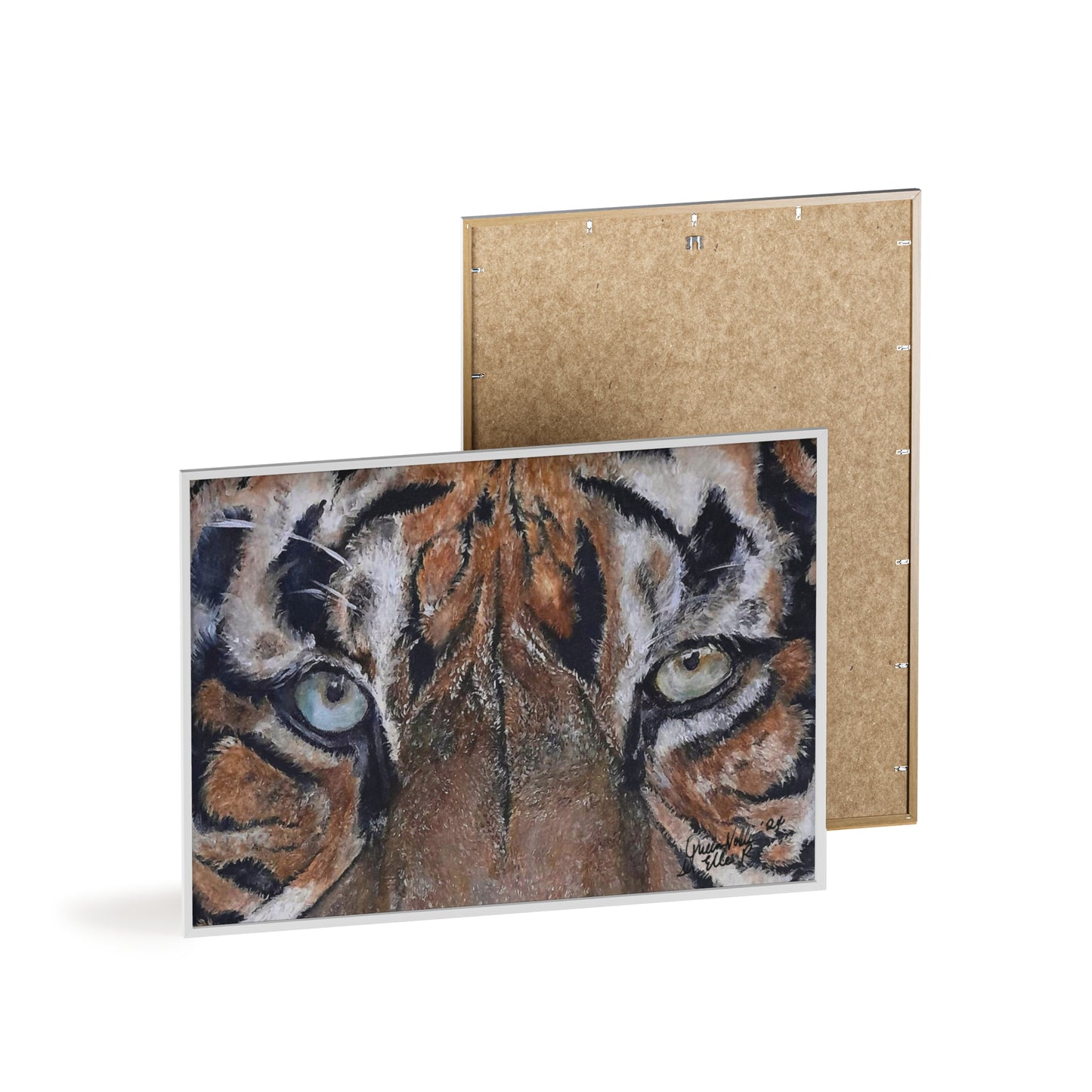 Majestic Tiger Poster with Wooden Frame, Animal Wall Art By QueenNoble
