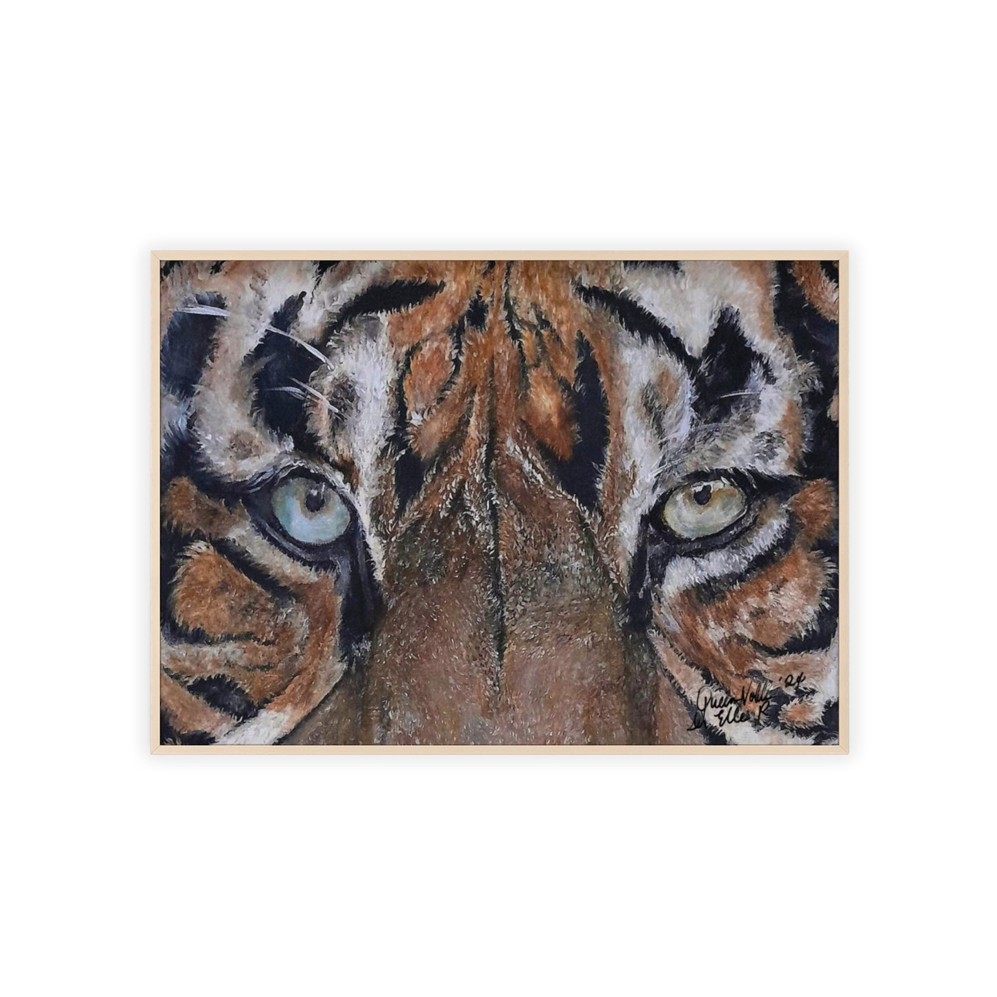 Majestic Tiger Poster with Wooden Frame, Animal Wall Art By QueenNoble