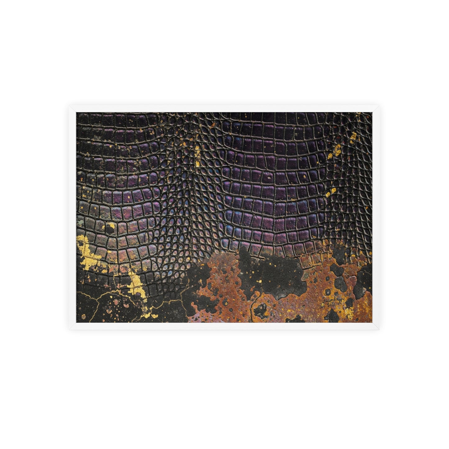 Purple Golden Crocodile Framed Poster Wall Art By QueenNoble