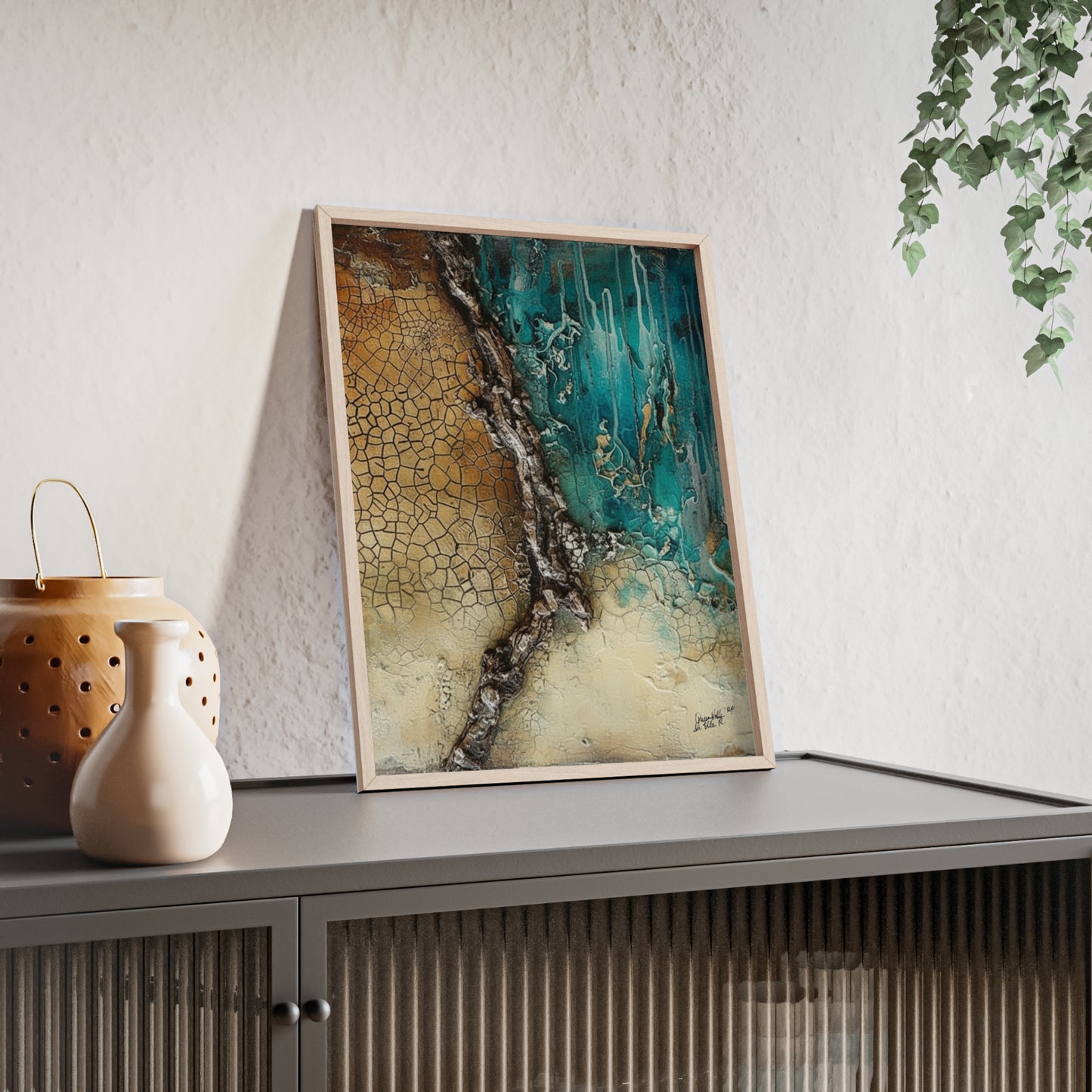Rustic Framed Art Poster, Nature Inspired Wall Decor By QueenNoble