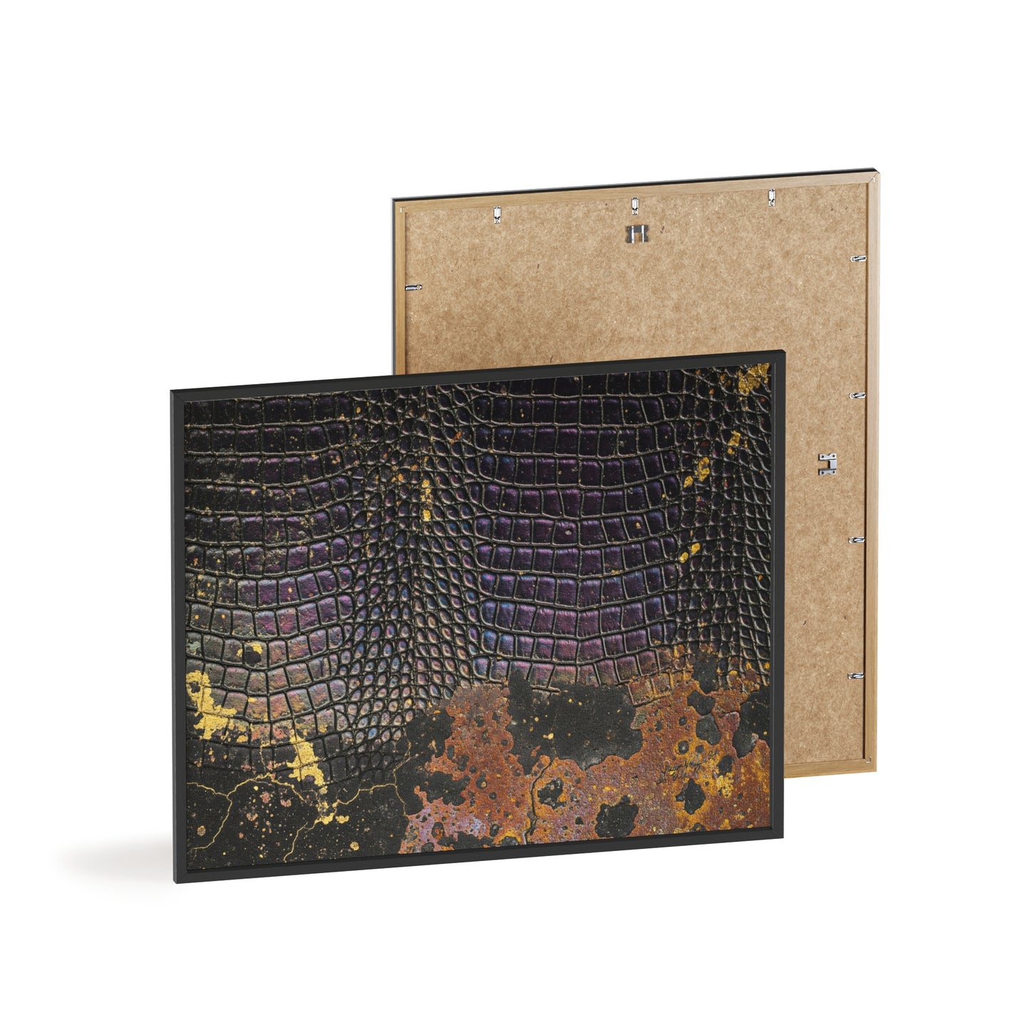 Purple Golden Crocodile Framed Poster Wall Art By QueenNoble