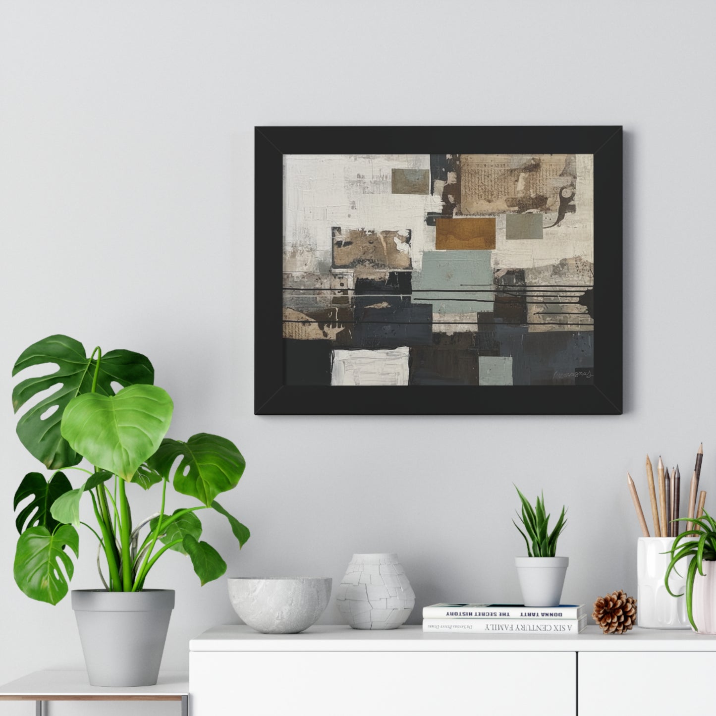 Modern Abstract Framed Poster, Minimalist Wall Art, By Vercmagnus