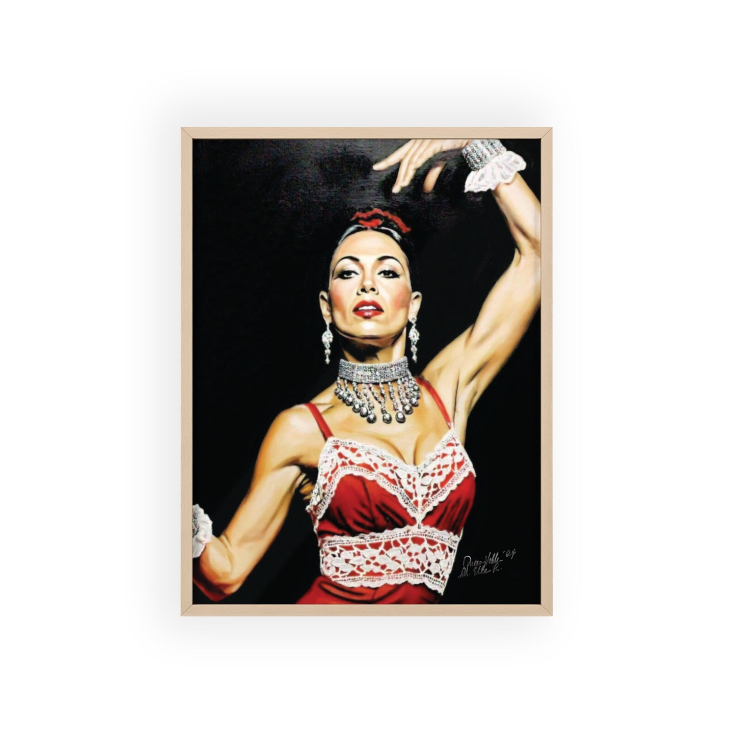 Flamenco Wall Art Framed Print, Dance Themed Decor By QueenNoble