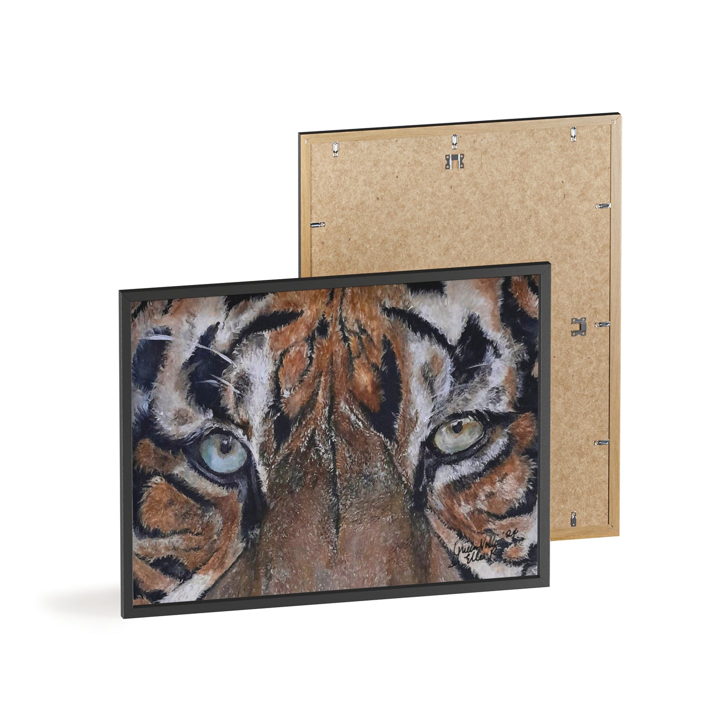 Majestic Tiger Poster with Wooden Frame, Animal Wall Art By QueenNoble