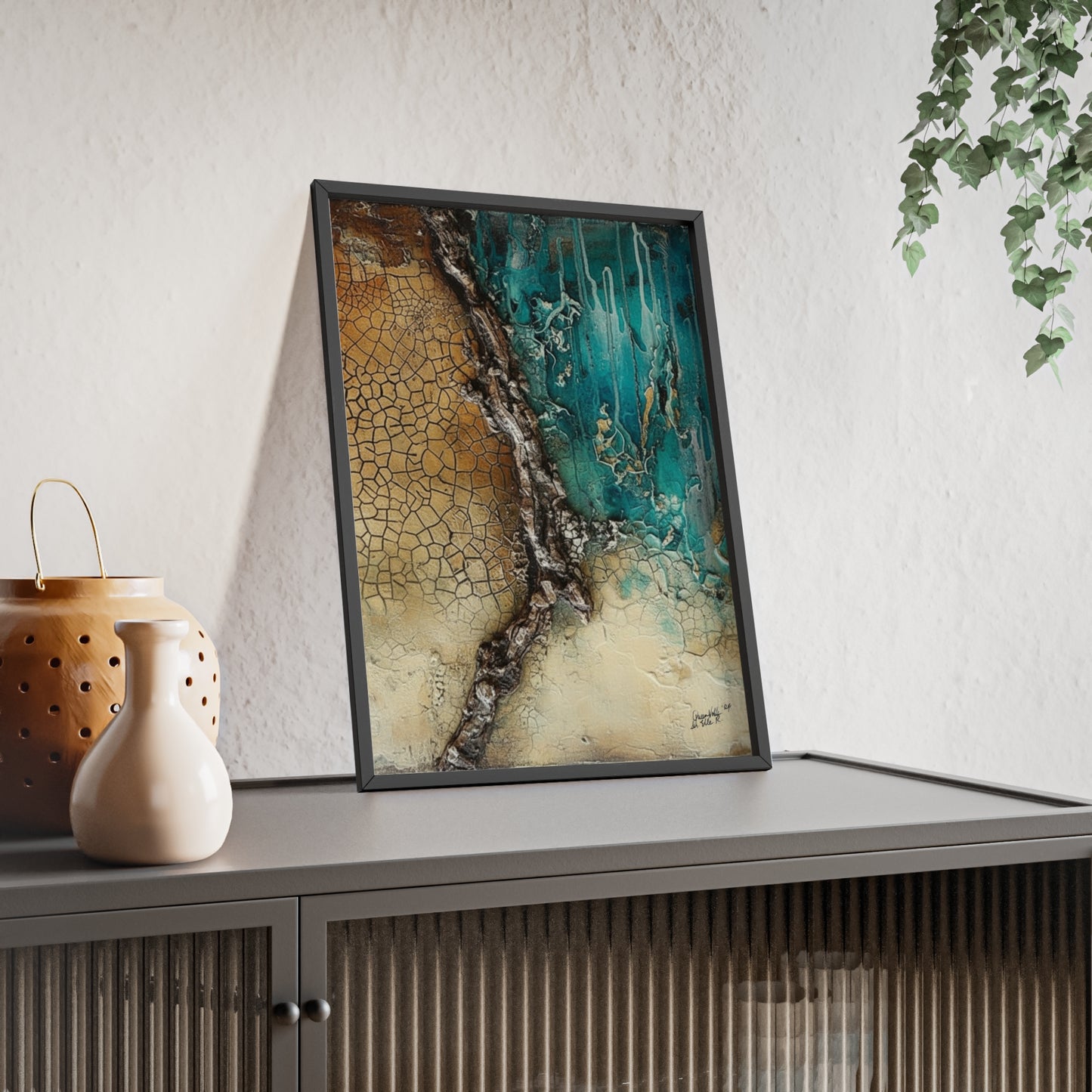 Rustic Framed Art Poster, Nature Inspired Wall Decor By QueenNoble
