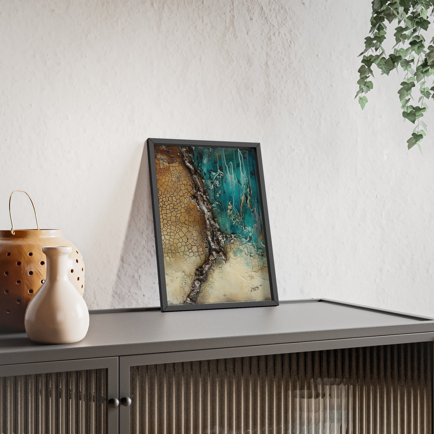 Rustic Framed Art Poster, Nature Inspired Wall Decor By QueenNoble