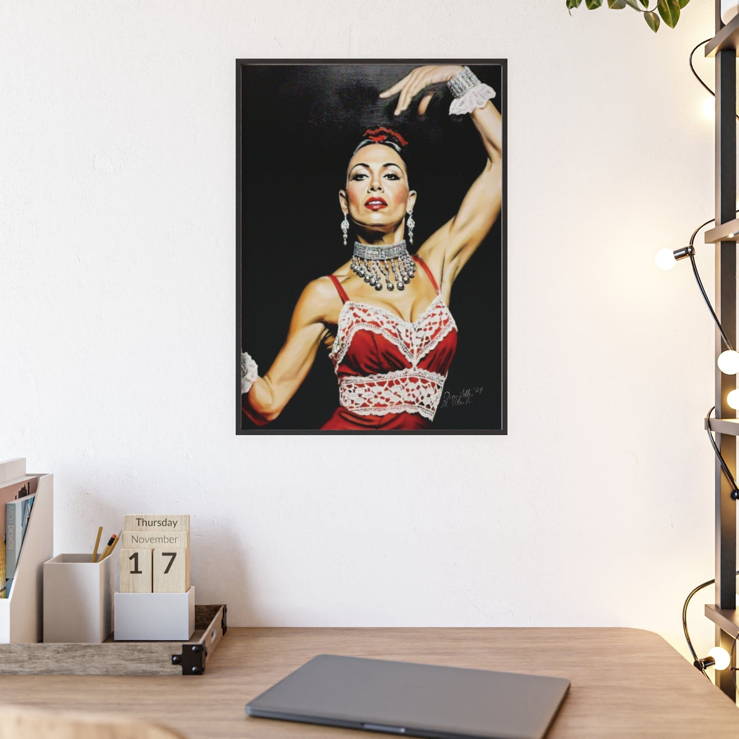 Flamenco Wall Art Framed Print, Dance Themed Decor By QueenNoble
