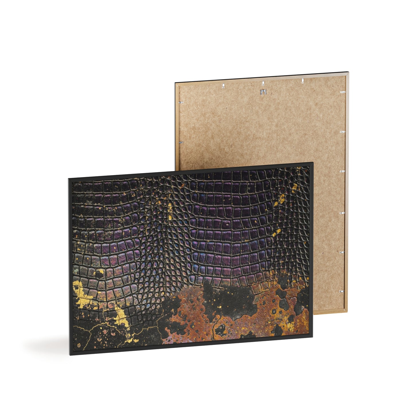 Purple Golden Crocodile Framed Poster Wall Art By QueenNoble