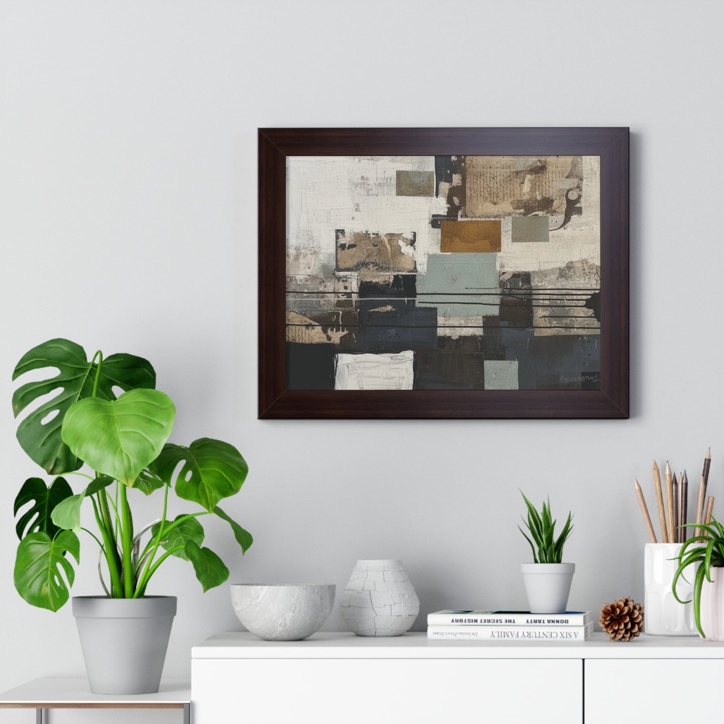 Modern Abstract Framed Poster, Minimalist Wall Art, By Vercmagnus