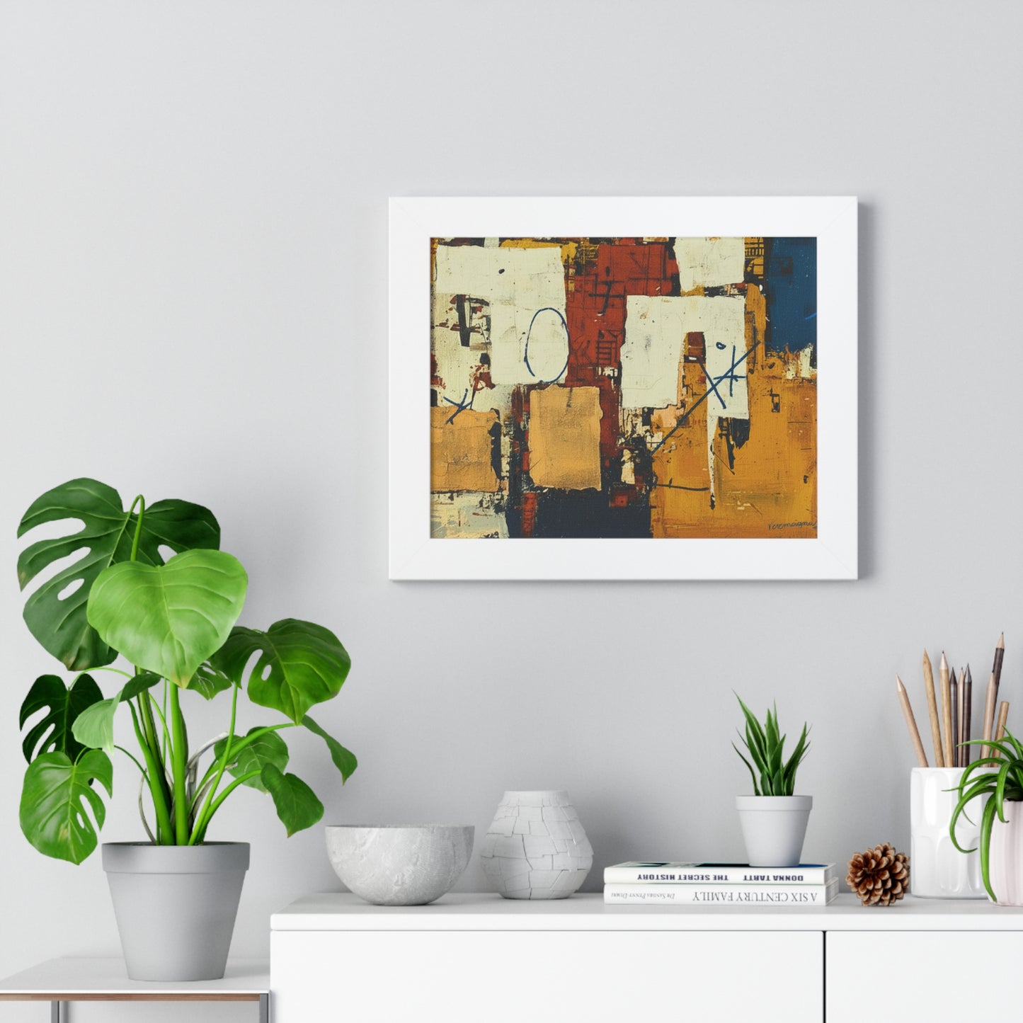 Framed Abstract Art Poster, Mid-Century Modern Wall Décor By Vercmagnus