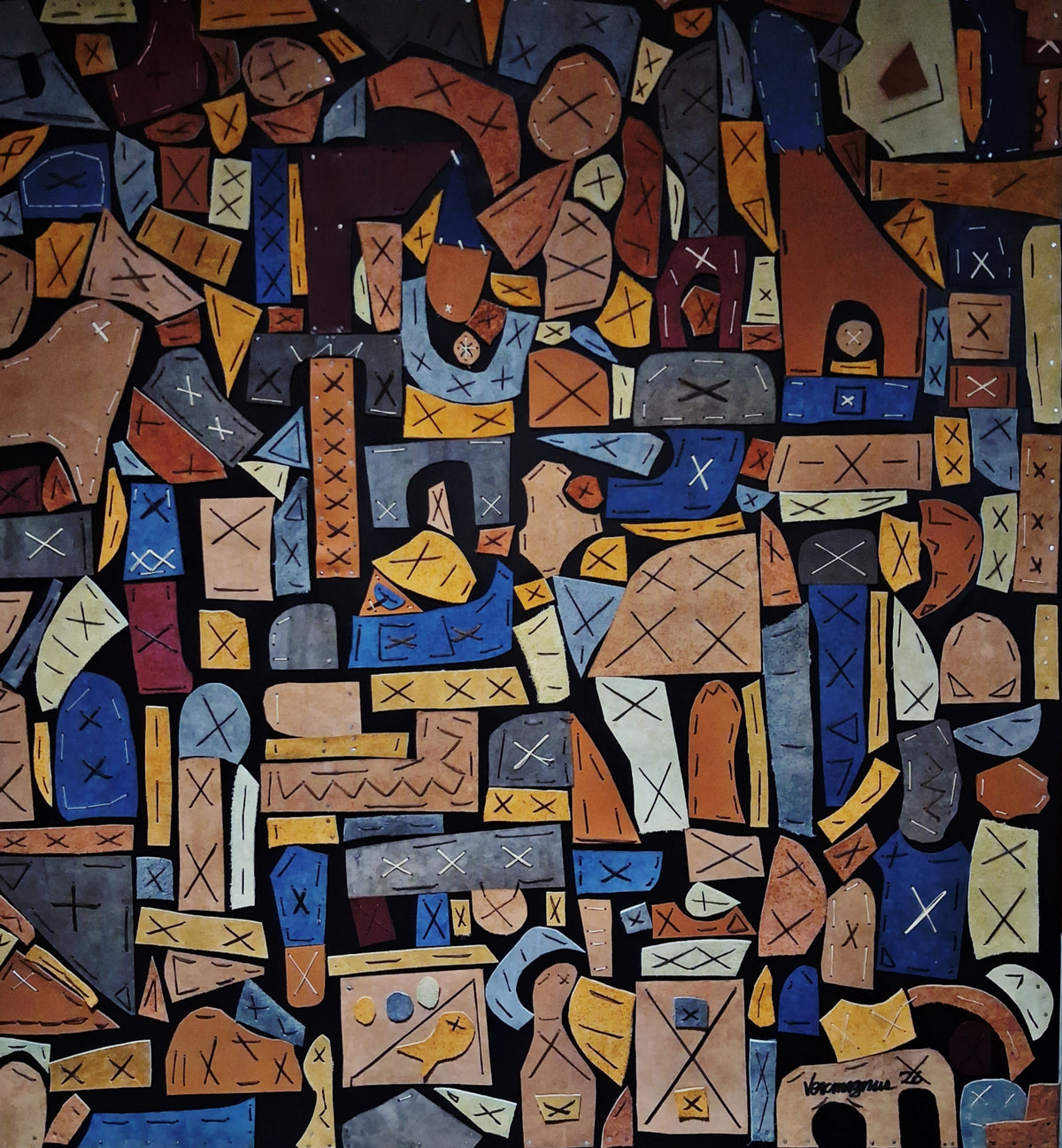 5 ft Genuine Leather Handmade Collage Wall Art The Traveler By Vercmagnus One Of A Kind Original Masterpiece