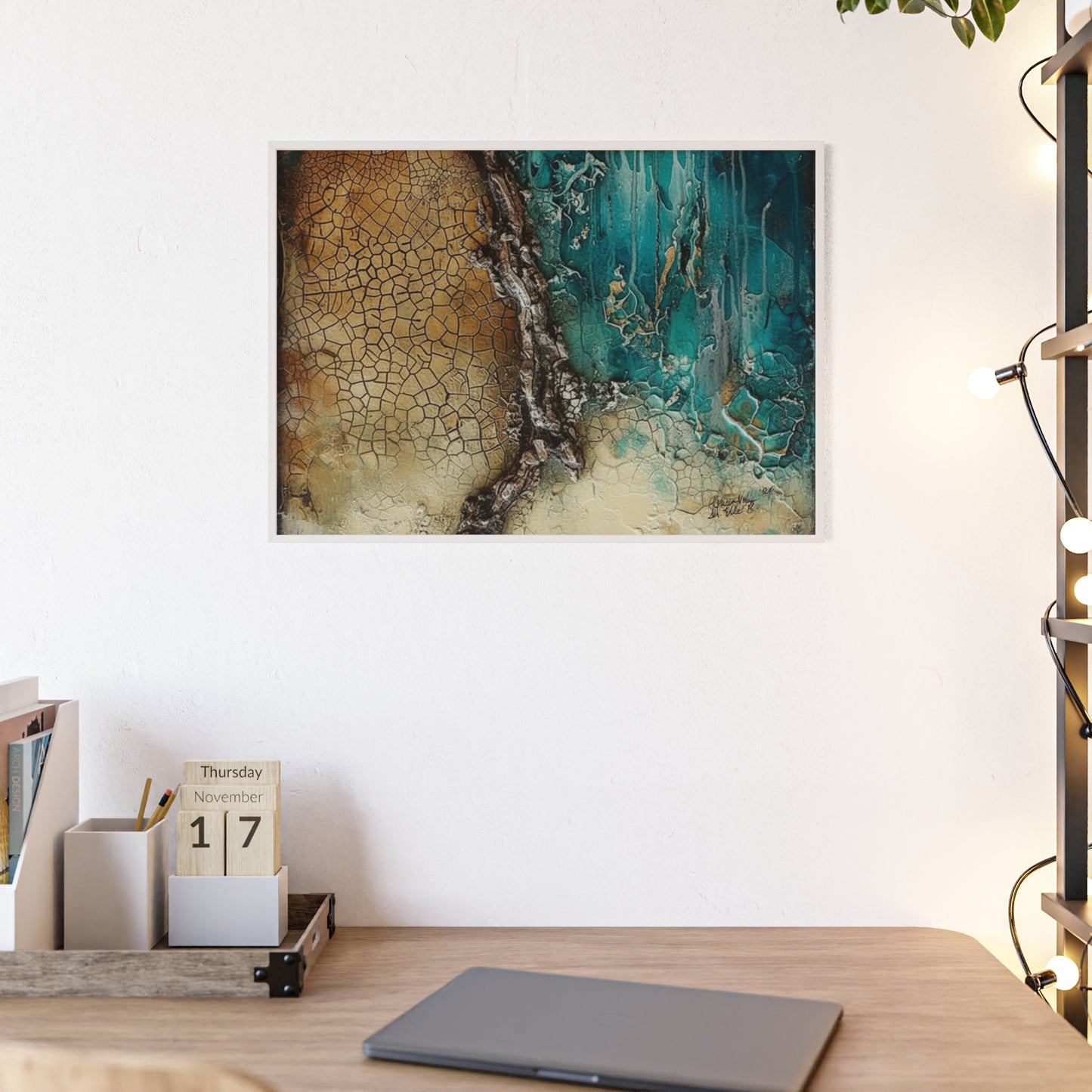 Rustic Framed Art Poster, Nature Inspired Wall Decor By QueenNoble