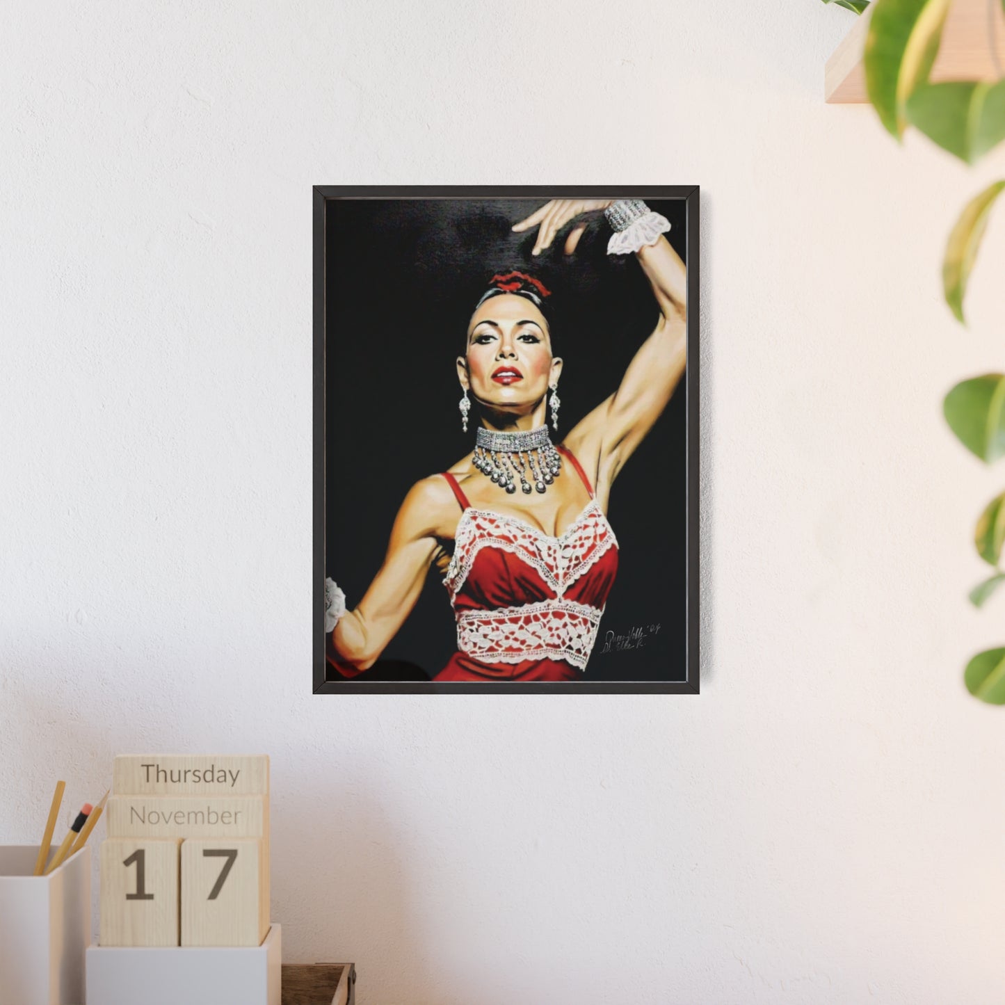 Flamenco Wall Art Framed Print, Dance Themed Decor By QueenNoble